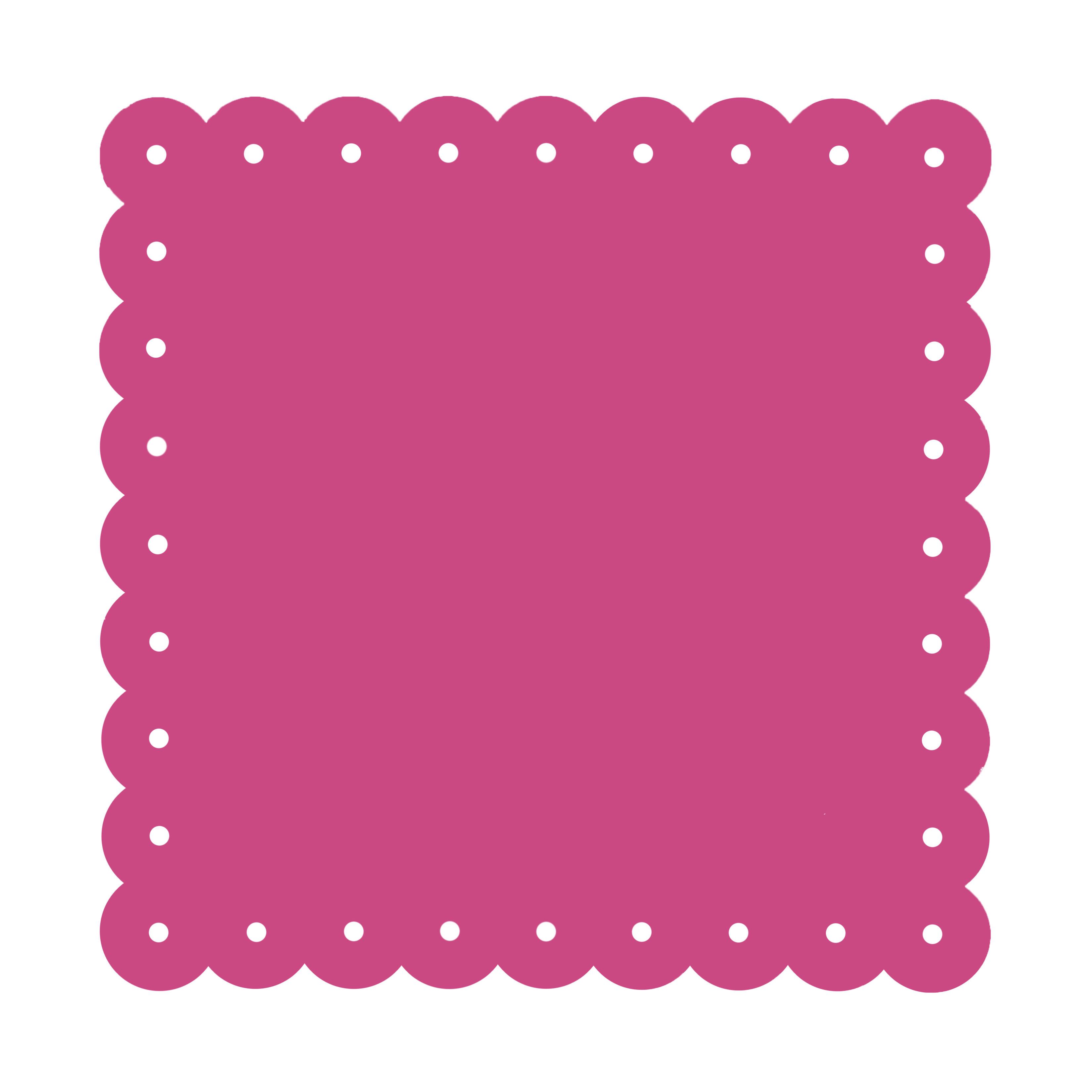 Scalloped Memo Board 18.5" - Fuchsia