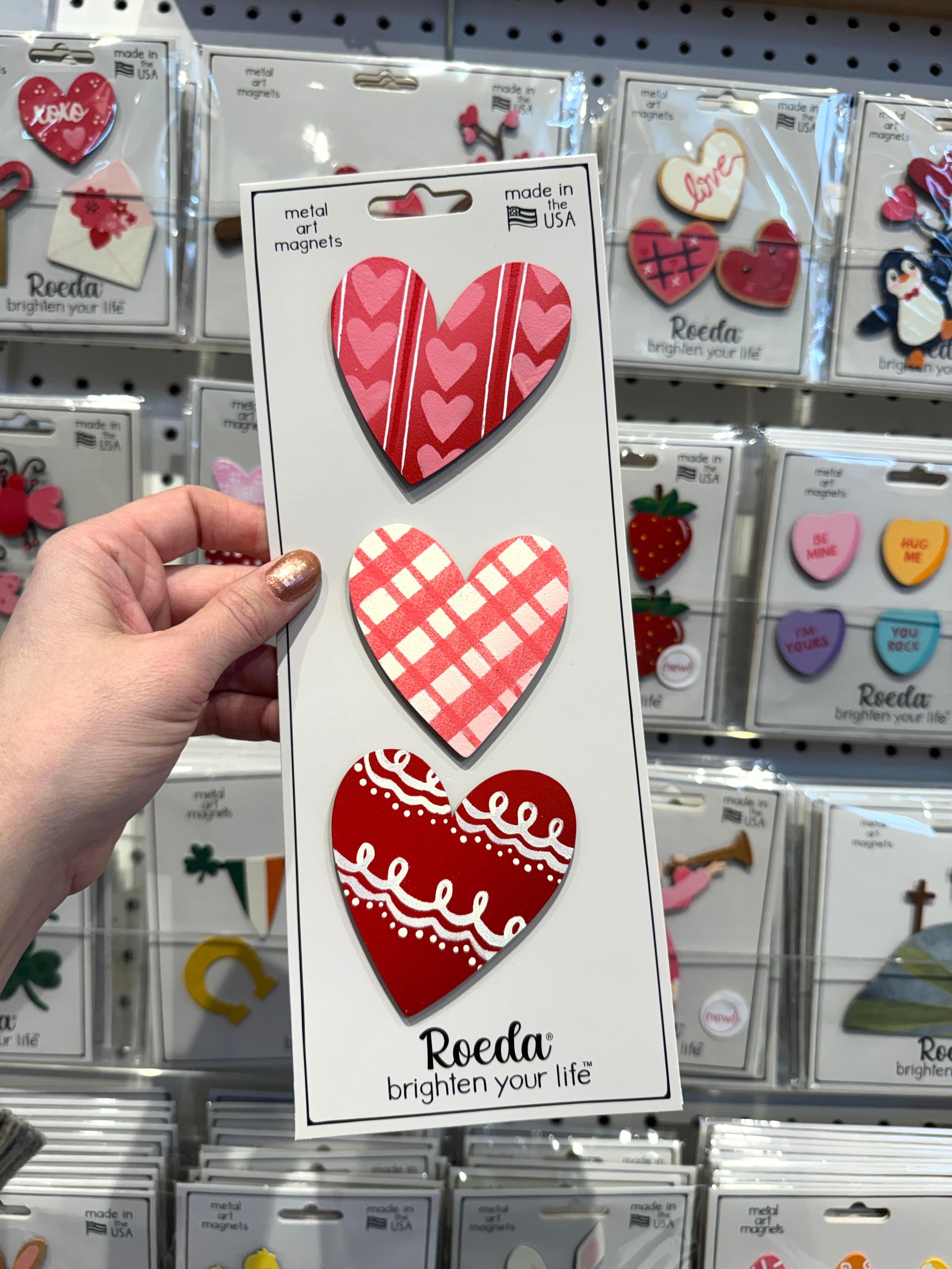 Heart w/ Patterns Mini Art Pop Magnets S/3