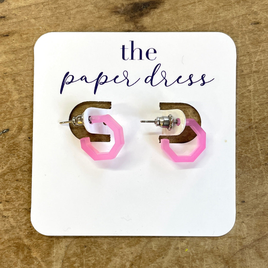 Octagon Micro Hoop Earrings (.55")