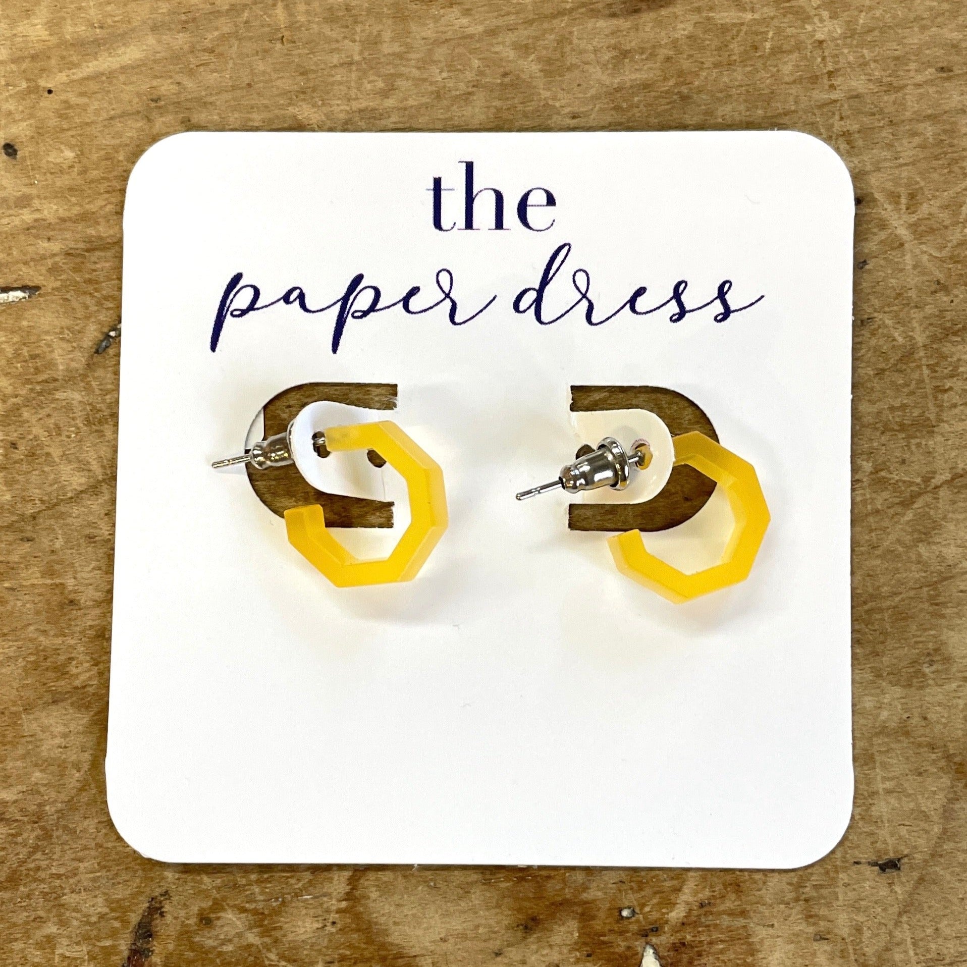 Octagon Micro Hoop Earrings (.55")