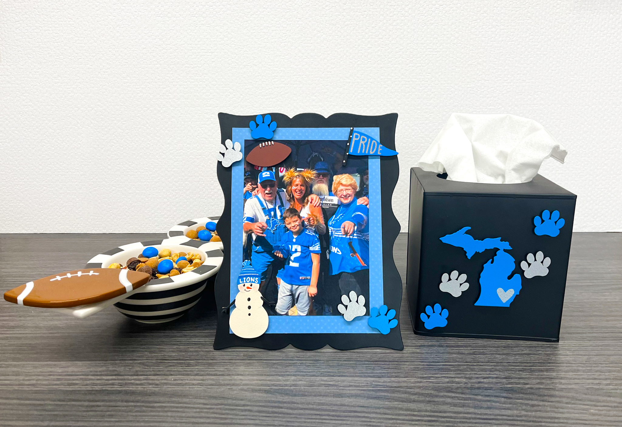 Paw Print Magnets S/8 Blue/Silver