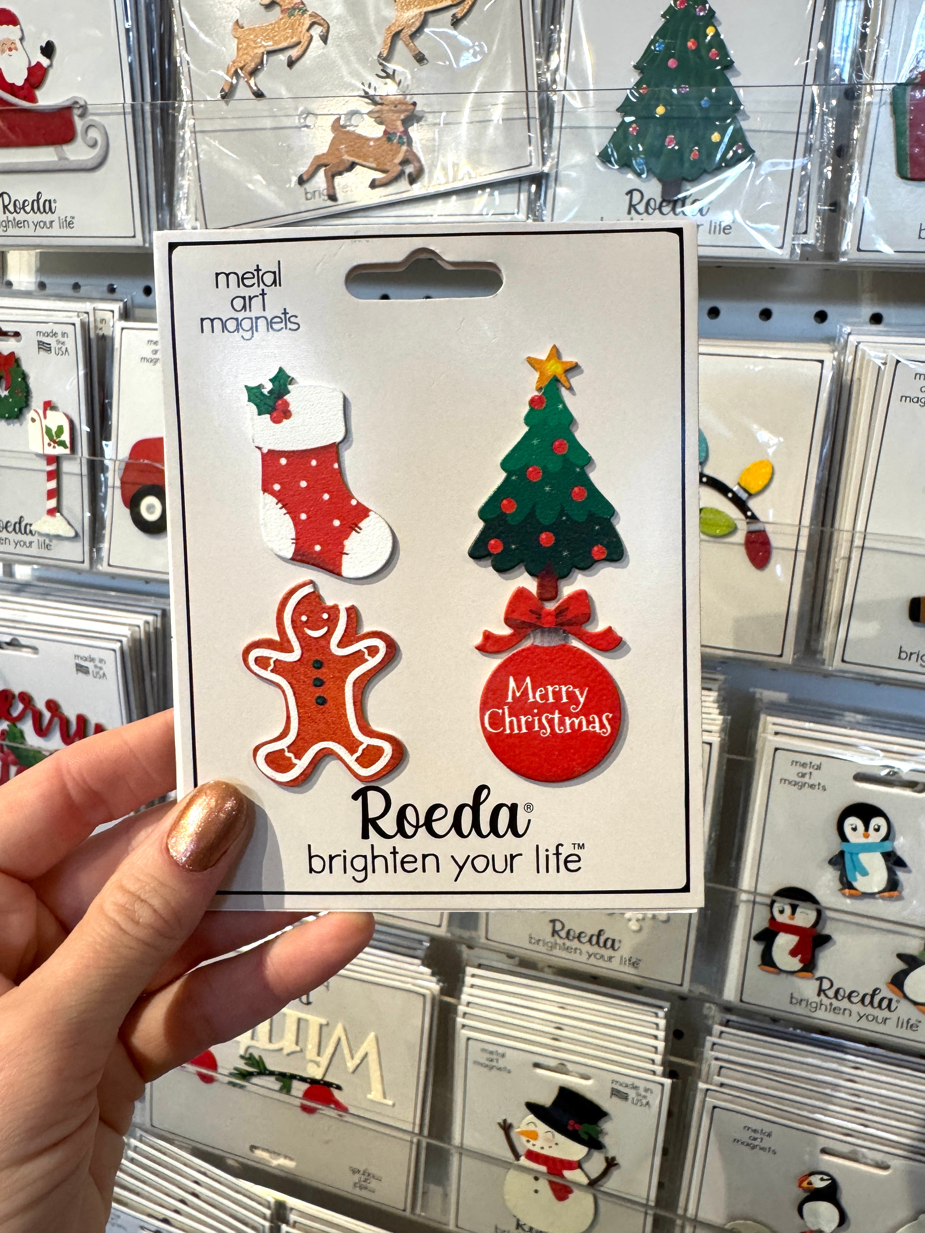 Merry Christmas Magnets S/4