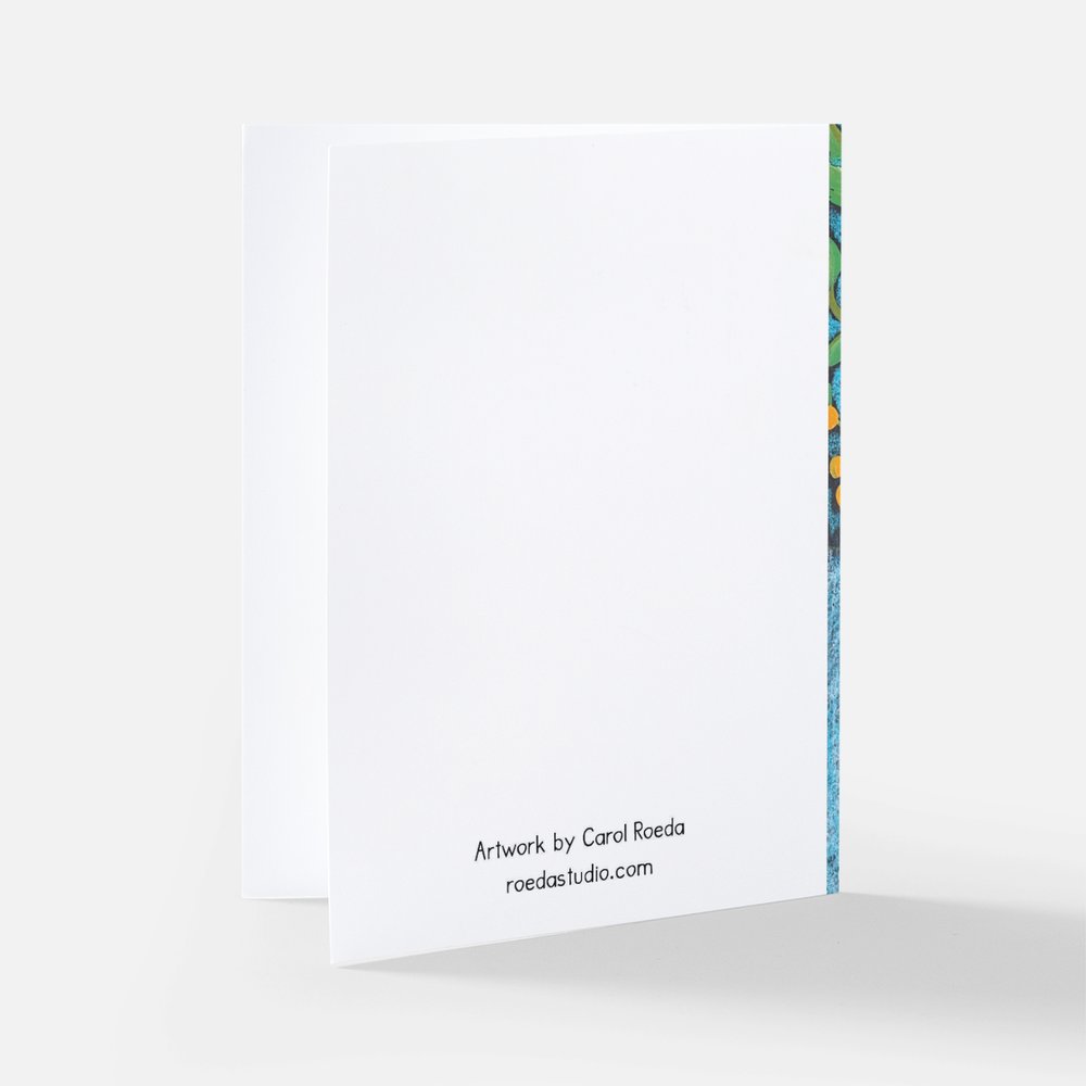 Greeting Card by Carol - Blue Stripe Vase