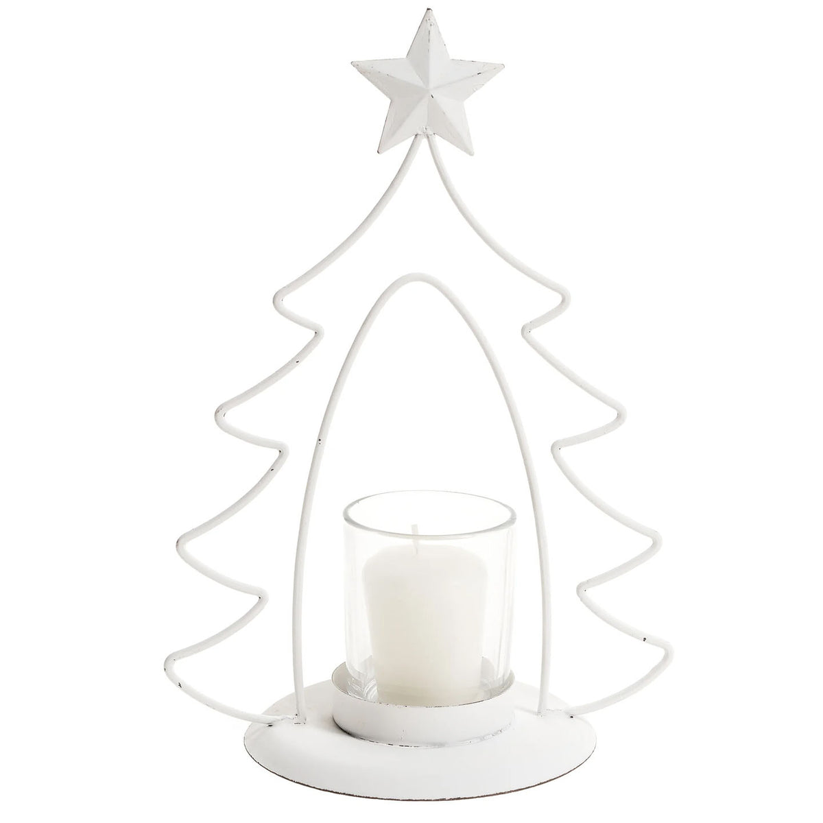 Cream Tree Candle Holder
