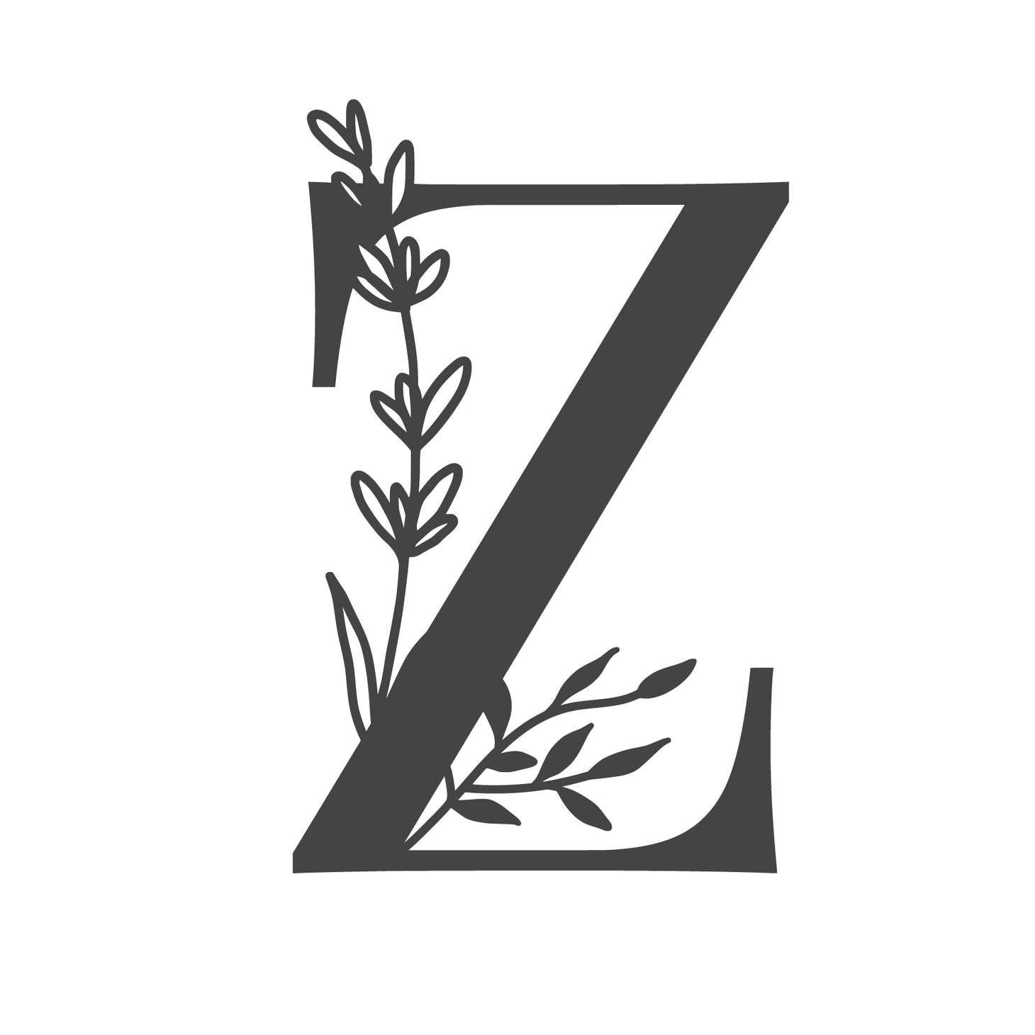 Botanisches Buchstaben-Wanddekor