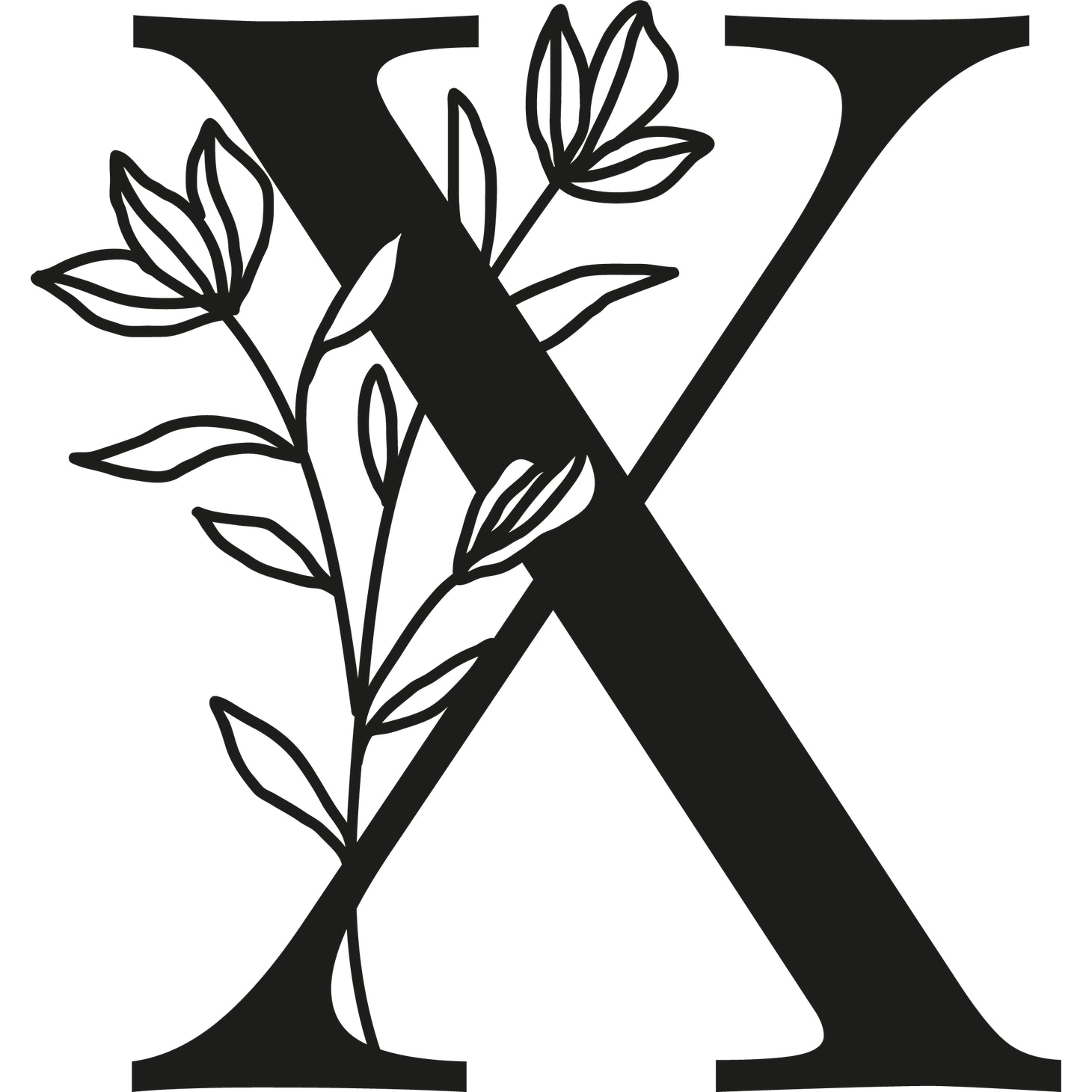 Botanisches Buchstaben-Wanddekor