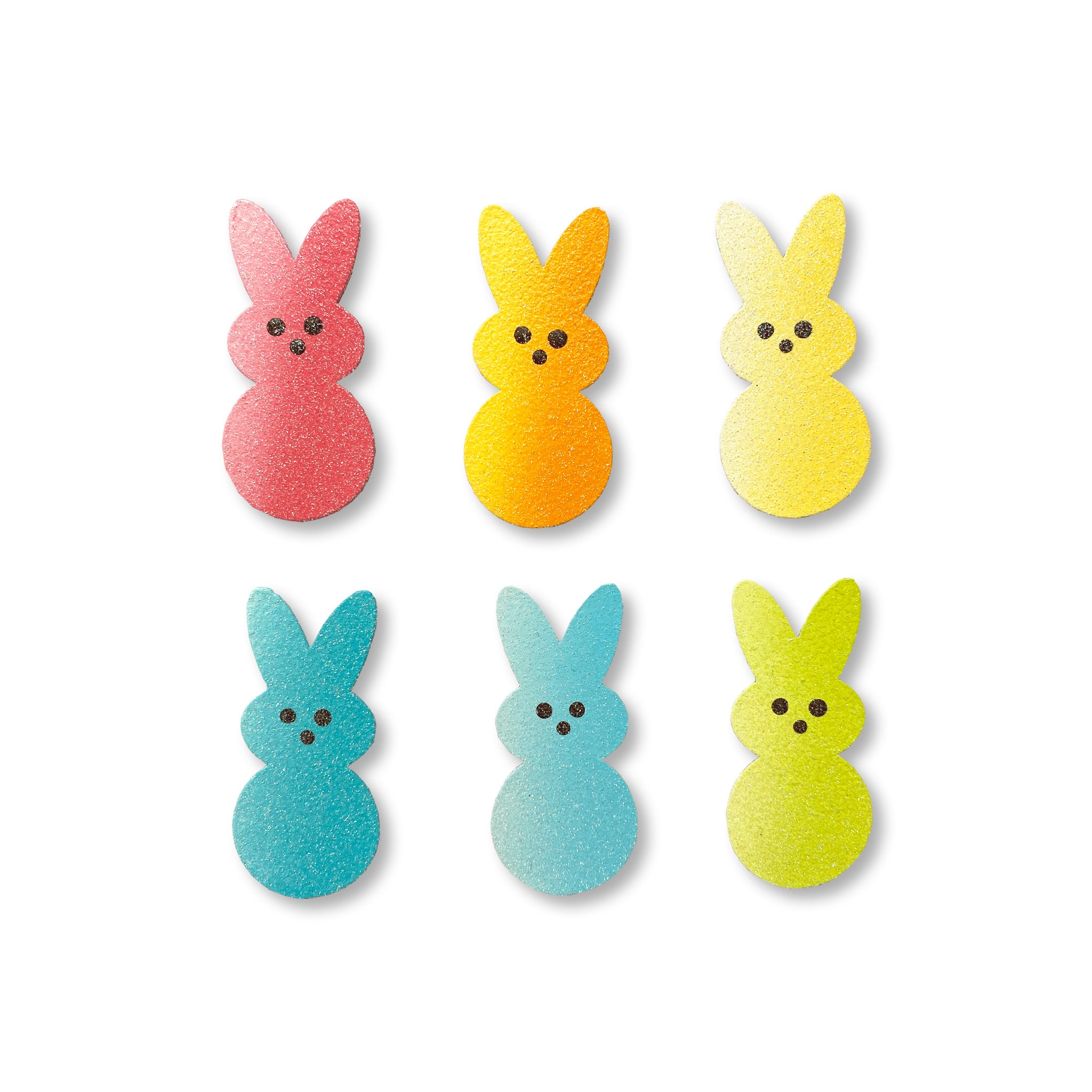 Regenbogen-Marshmallow-Hasenmagnete S/6