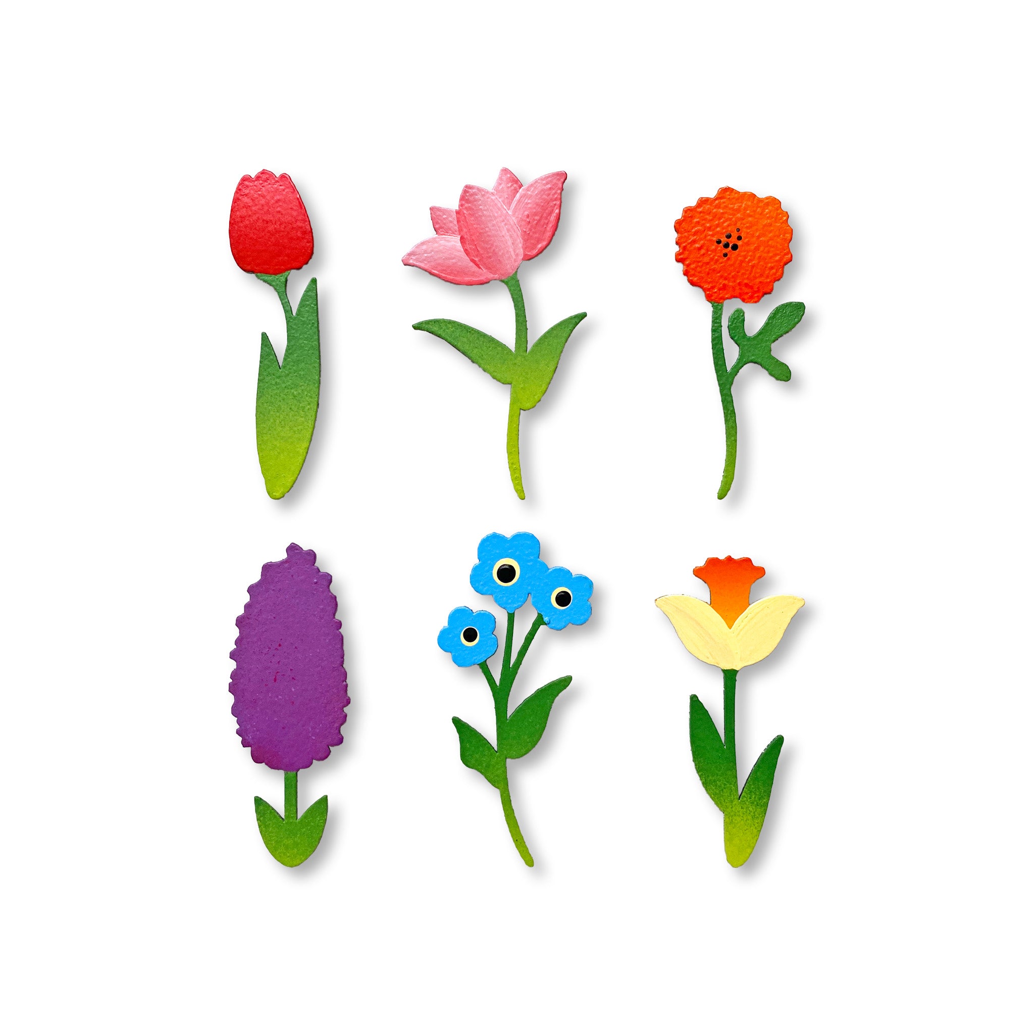 Regenbogenblumen-Stielmagnete S/6