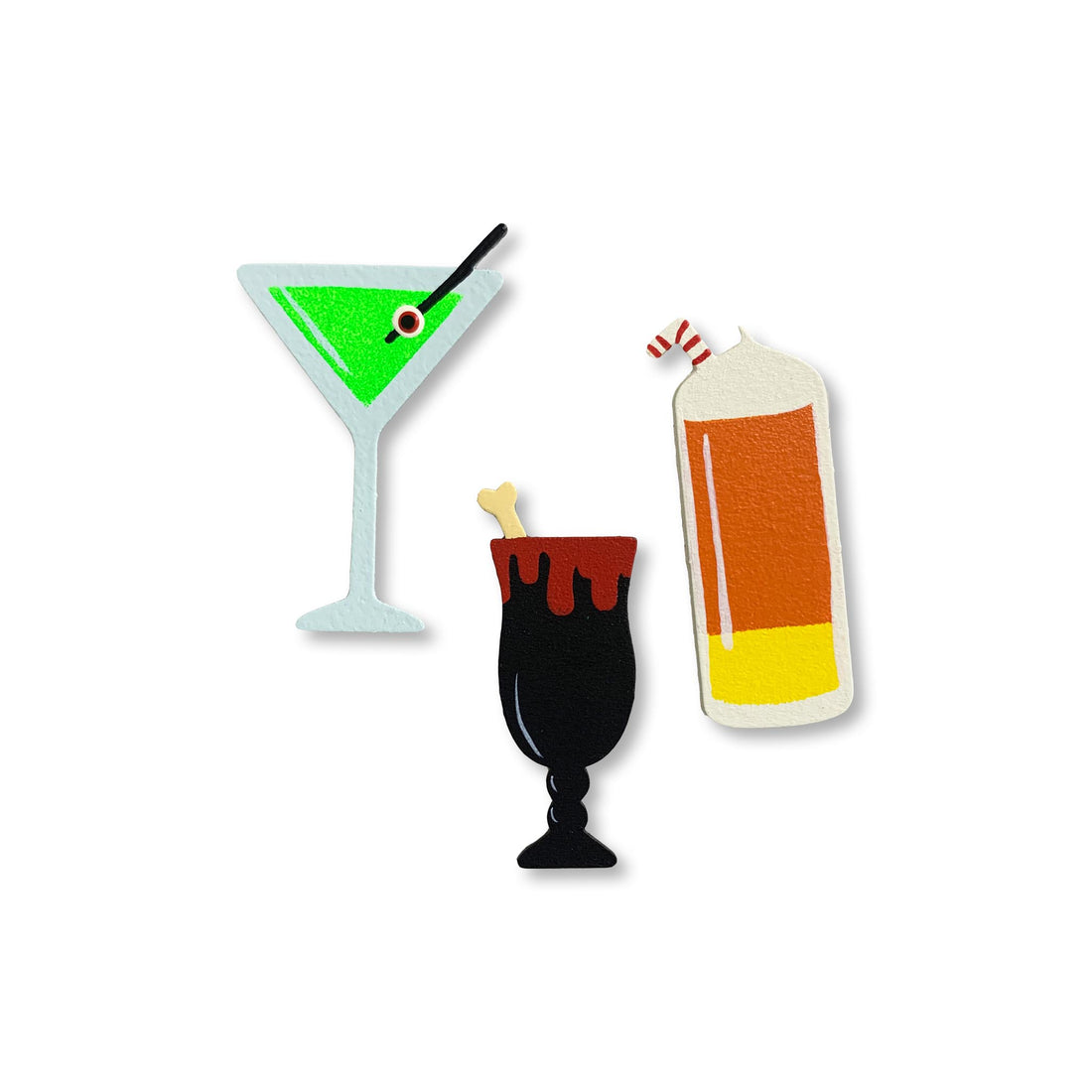Halloween Cocktail Magnets S/3