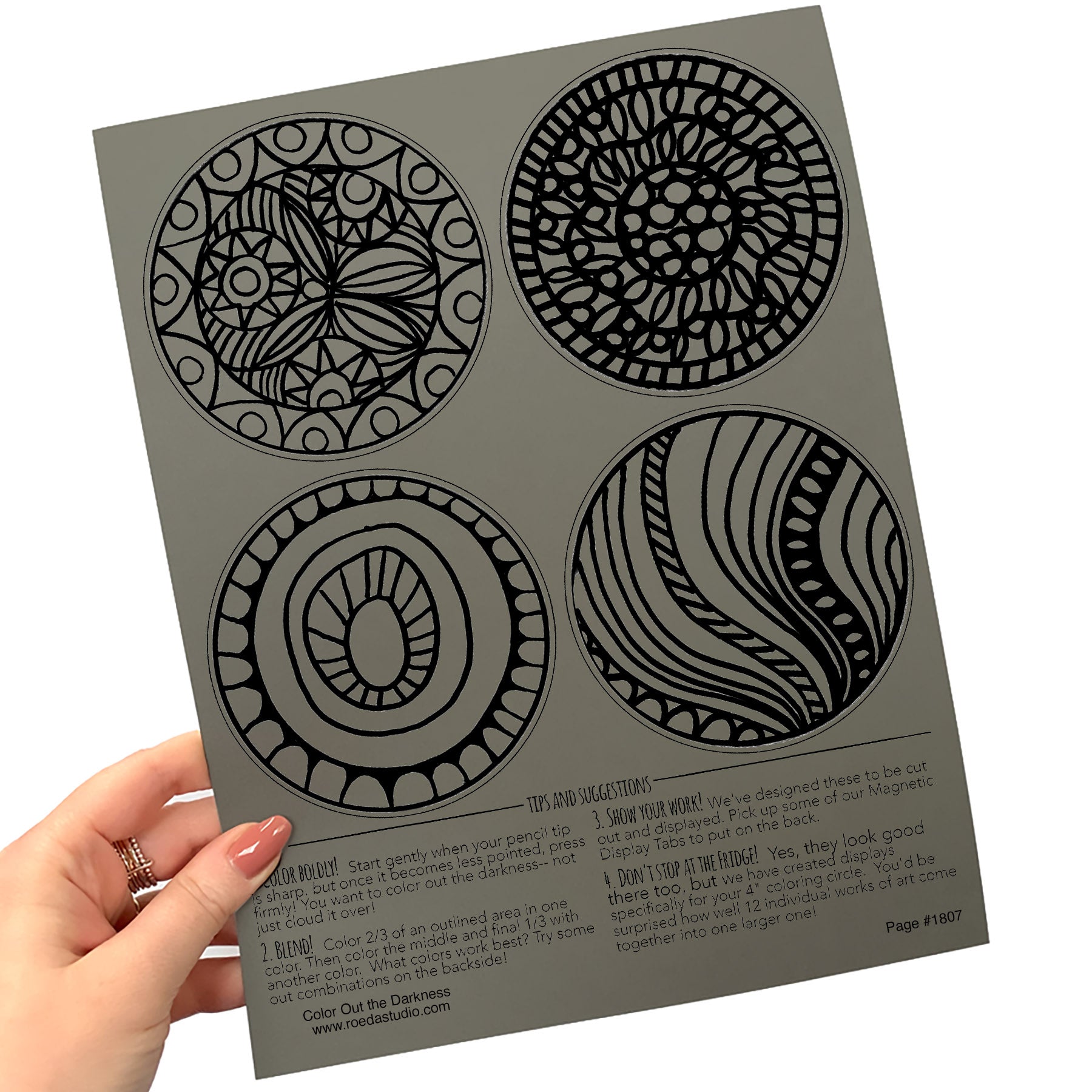 Color Out the Darkness - Individual Coloring Pages