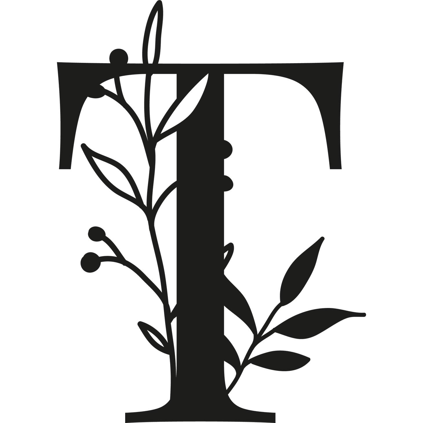 Botanisches Buchstaben-Wanddekor