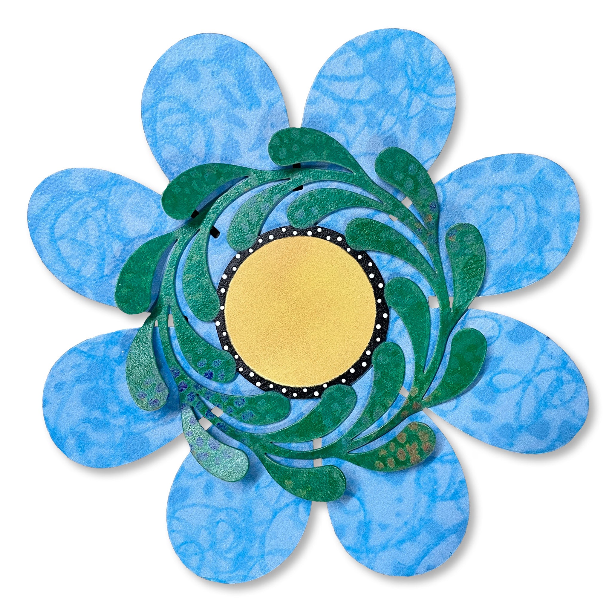 Flower Magnetic Art Pop, Dimensional Blue w/ Vine