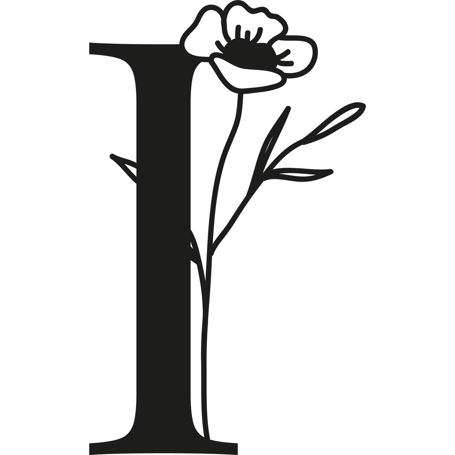 Botanisches Buchstaben-Wanddekor