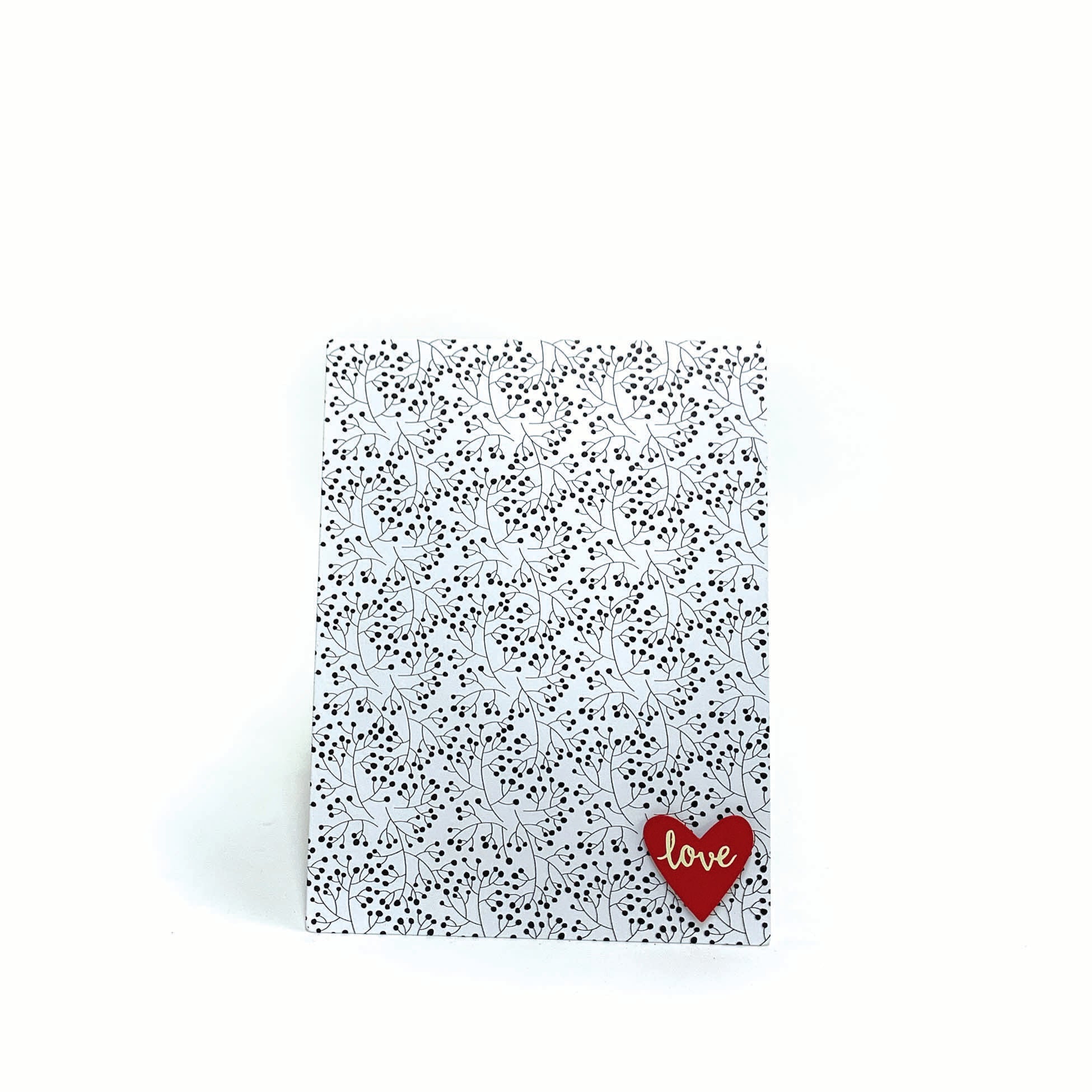 Easel w/ Kickstd 8.5x6.5 White/Black Berries Pattern