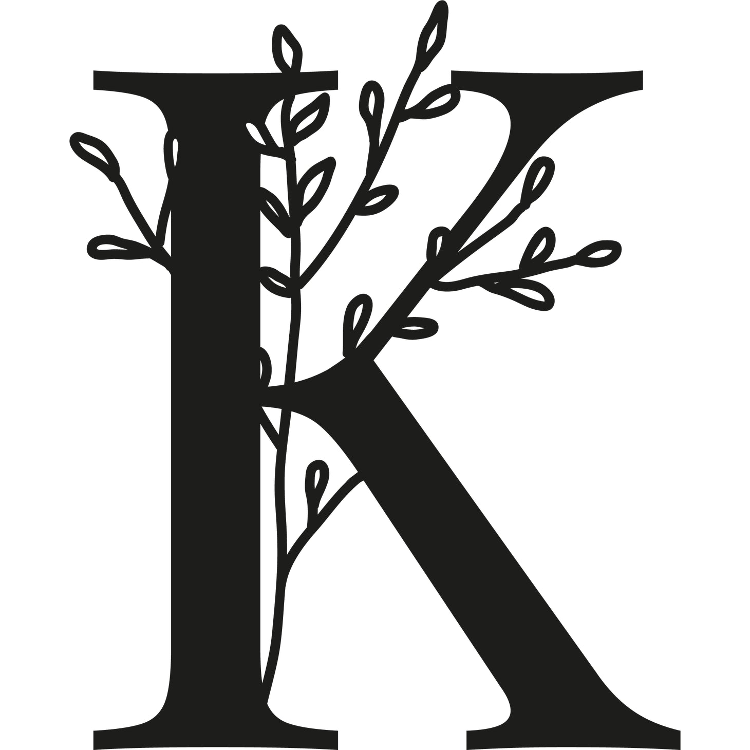 Botanisches Buchstaben-Wanddekor