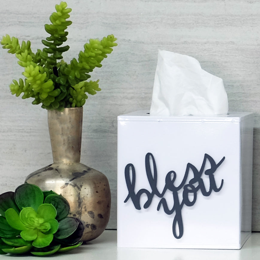 Tissue Box Cover, White