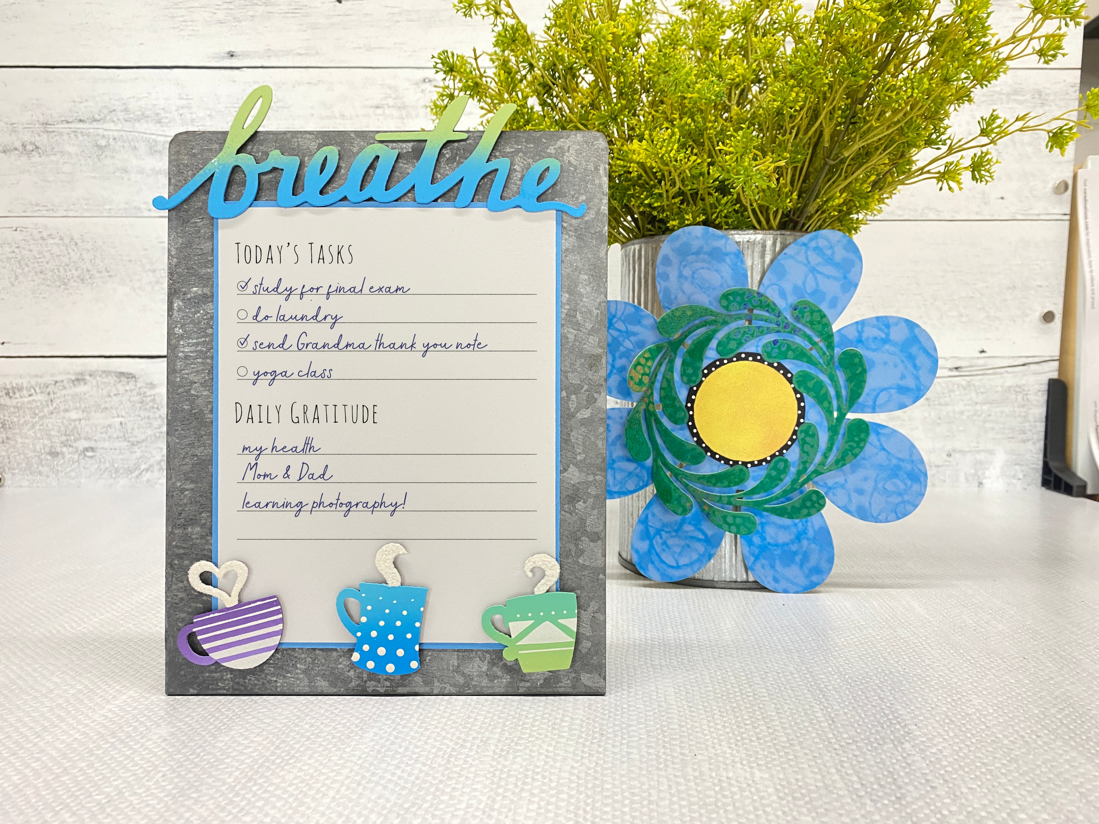 Flower Magnetic Art Pop, Dimensional Blue w/ Vine