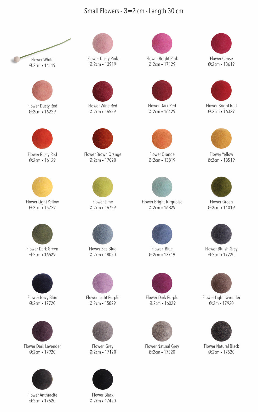 Filzblume groß, verschiedene Farben