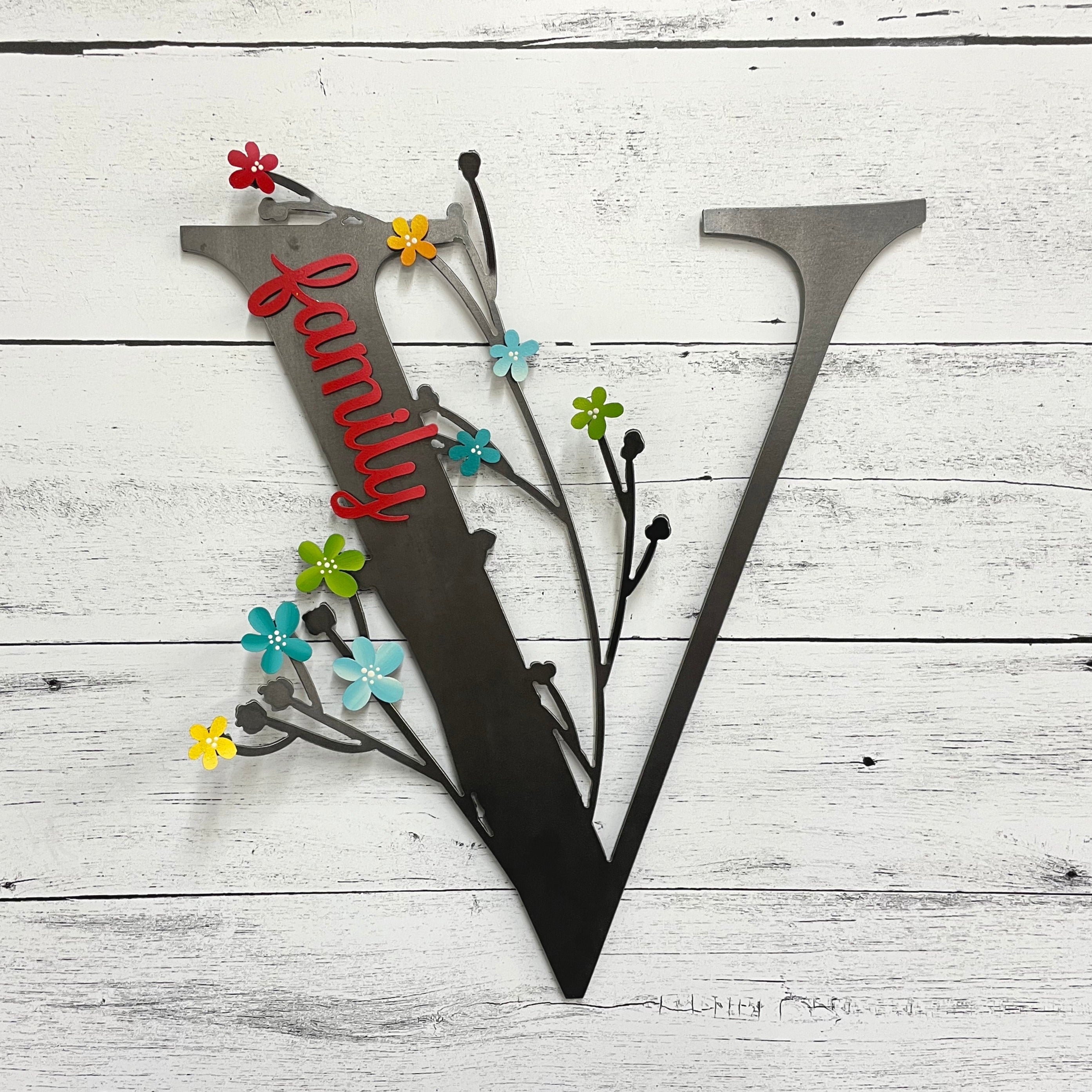 Botanisches Buchstaben-Wanddekor