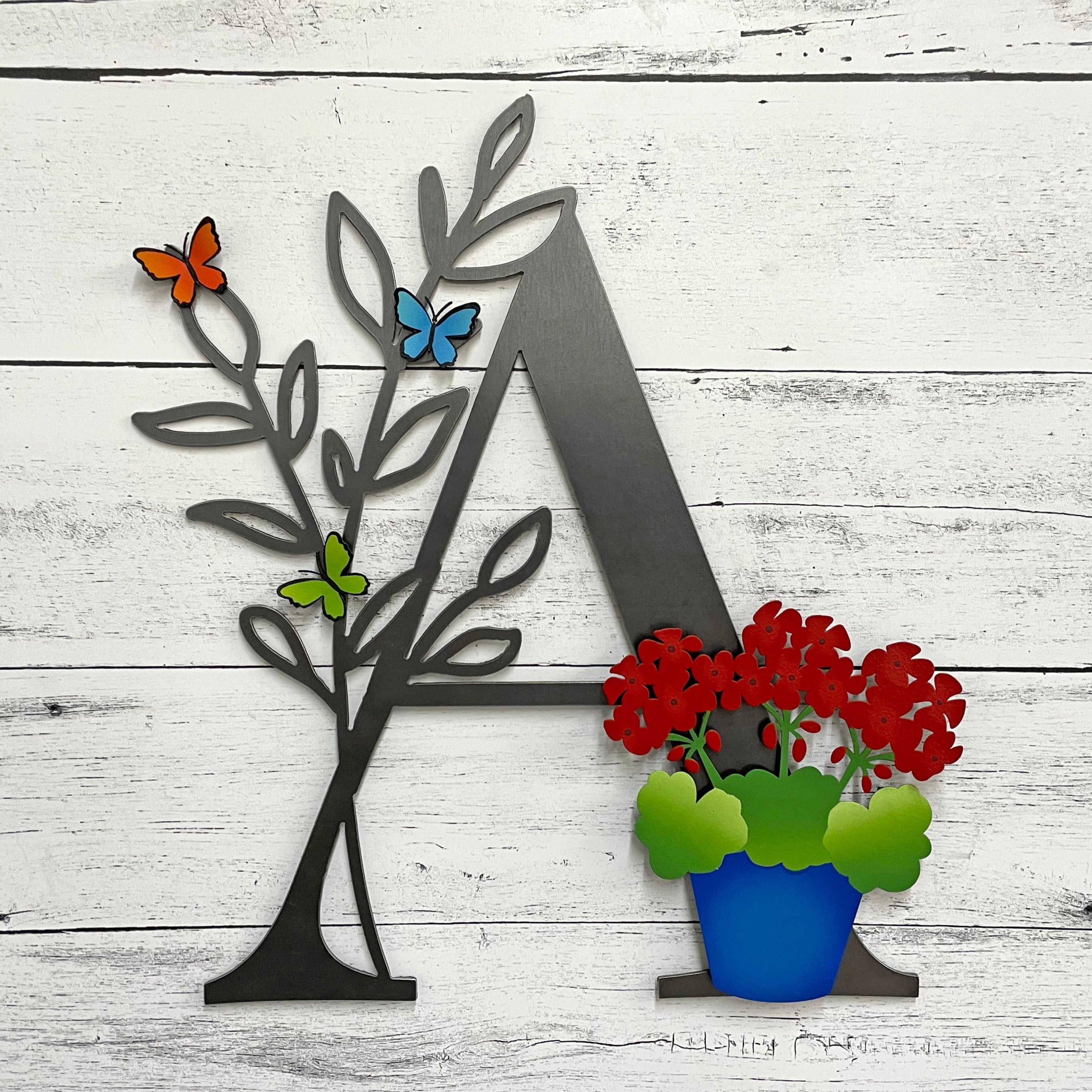 Botanisches Buchstaben-Wanddekor