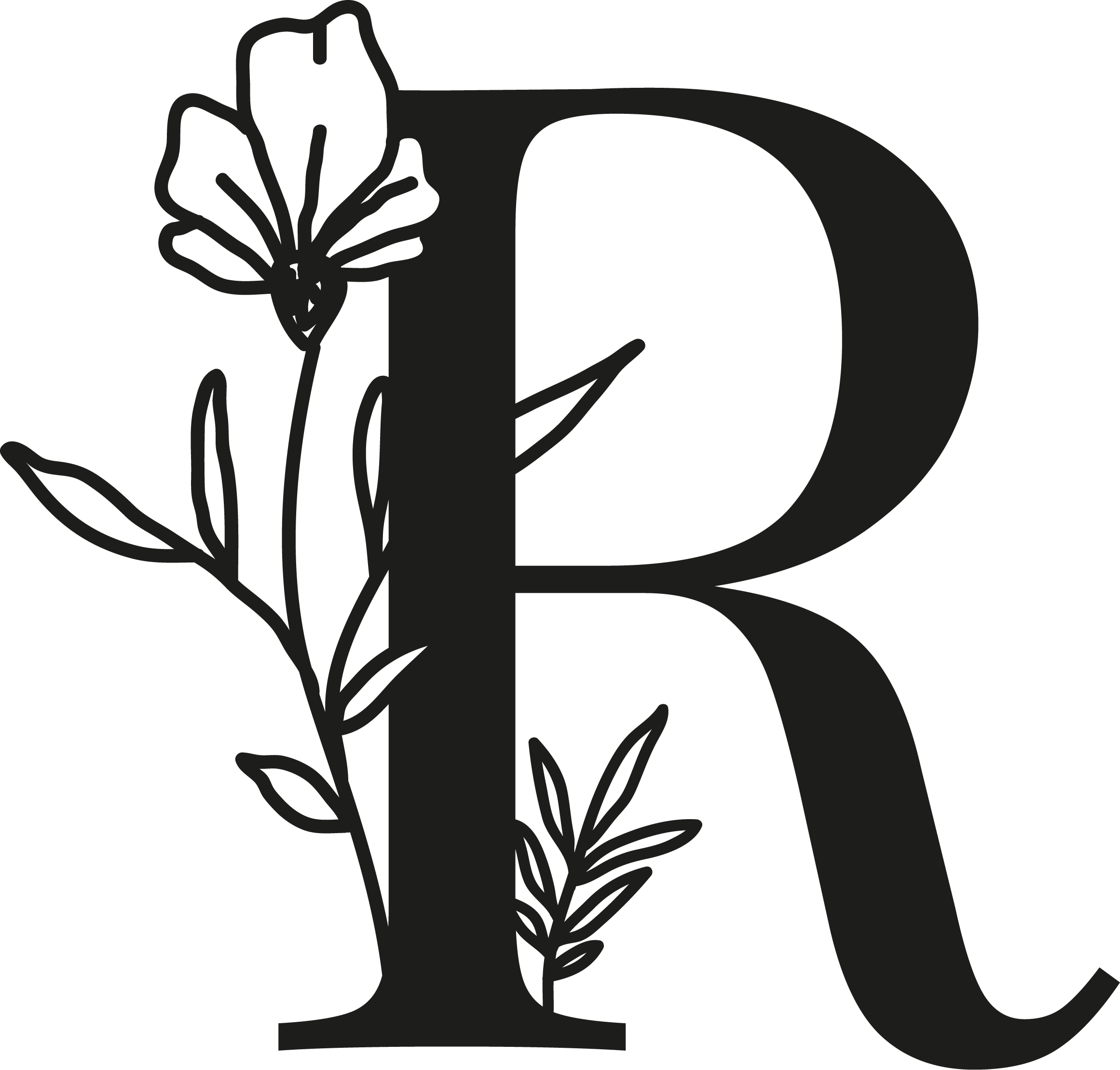 Botanisches Buchstaben-Wanddekor