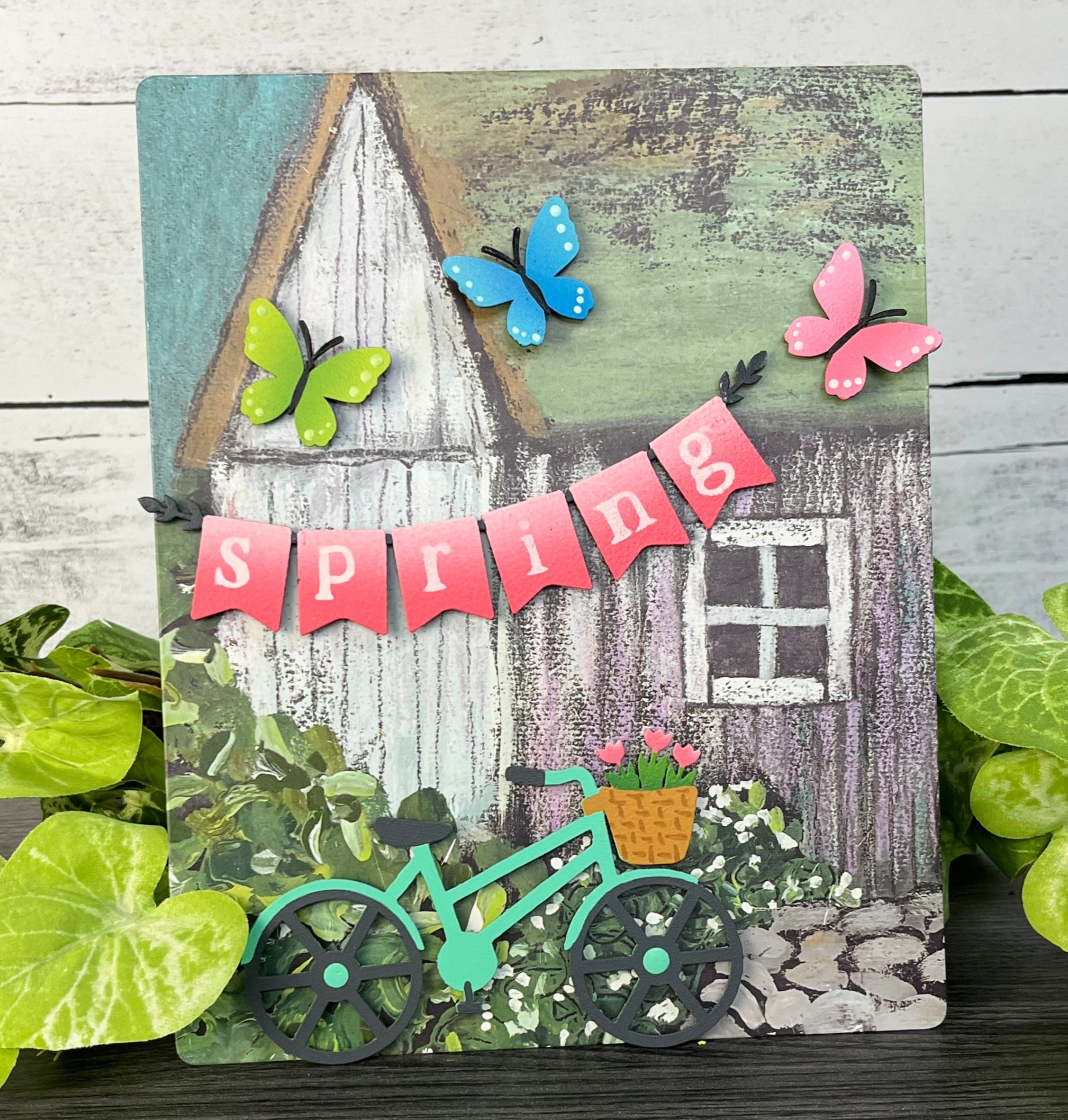 Spring Bike w/ Tulips Blue