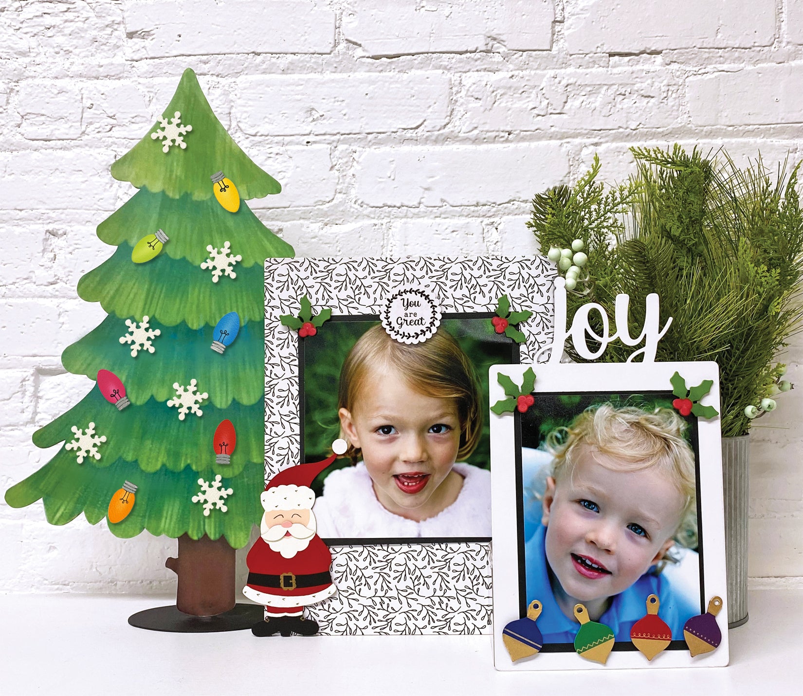 Schneeflockenmagnete S/6 Weißer Glitzer