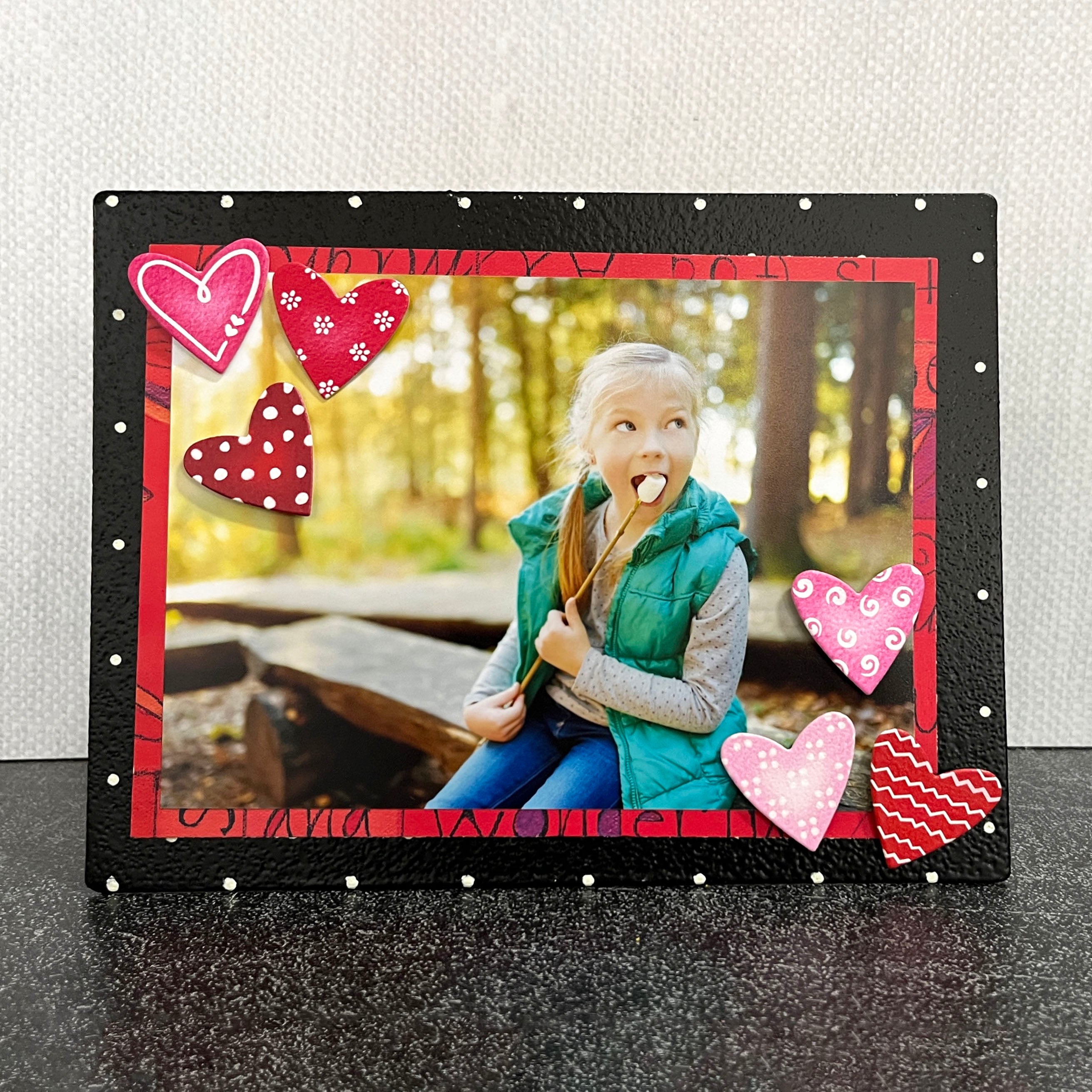 Herz mit Mustermagneten S/6 Rot/Rosa