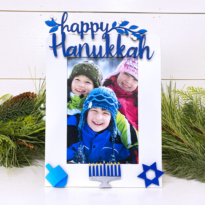 "Happy Hanukkah" Magnet Blue