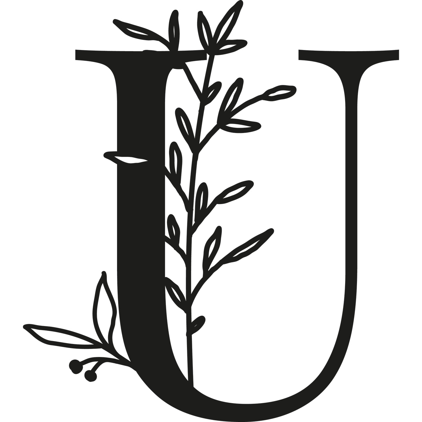 Botanisches Buchstaben-Wanddekor