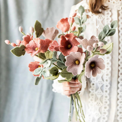 Felt Hollyhock - Dusty Red