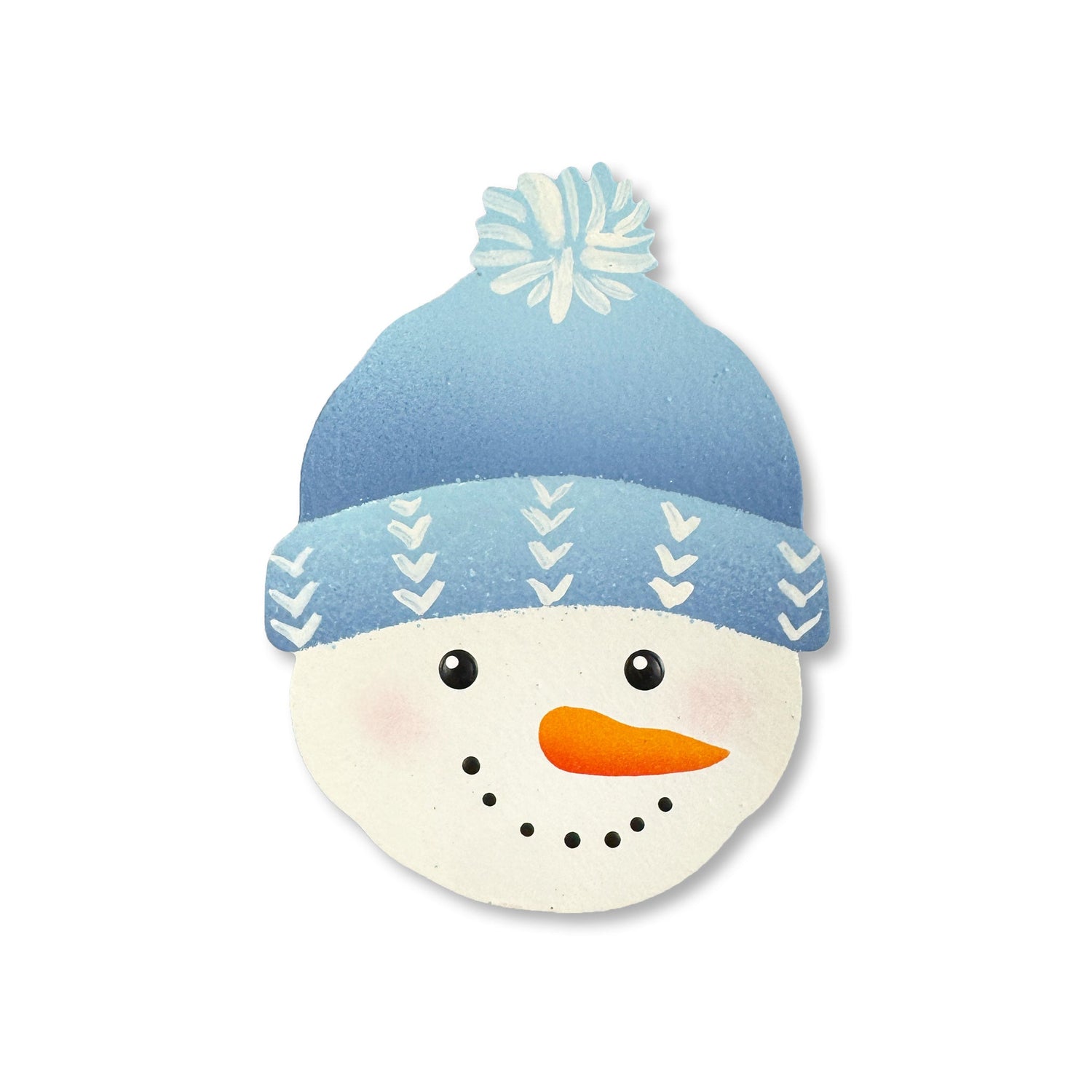 Snowman Head Magnet Blue