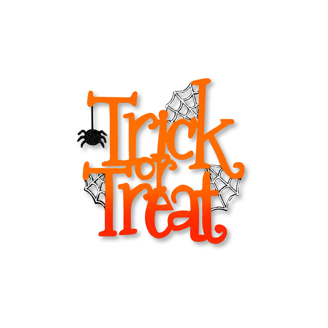 "Trick or Treat" Magnet w/ Spider - Orange
