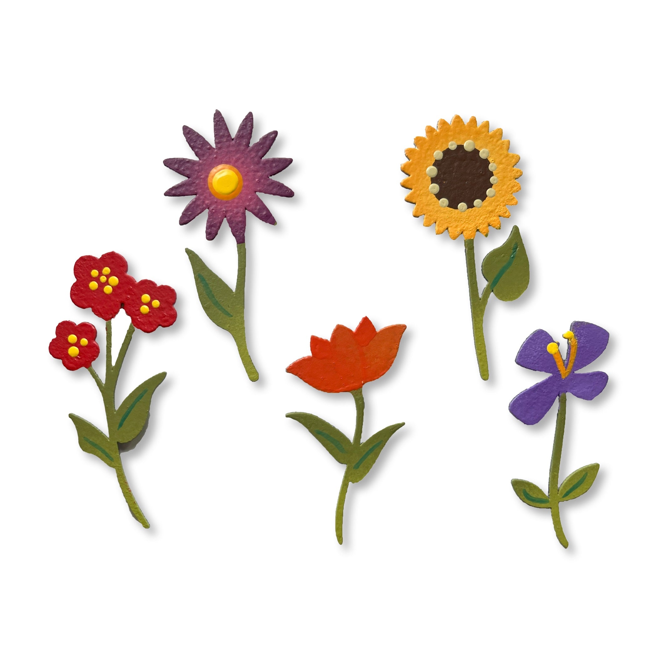 Herbstliche Regenbogenblumen-Stielmagnete S/5