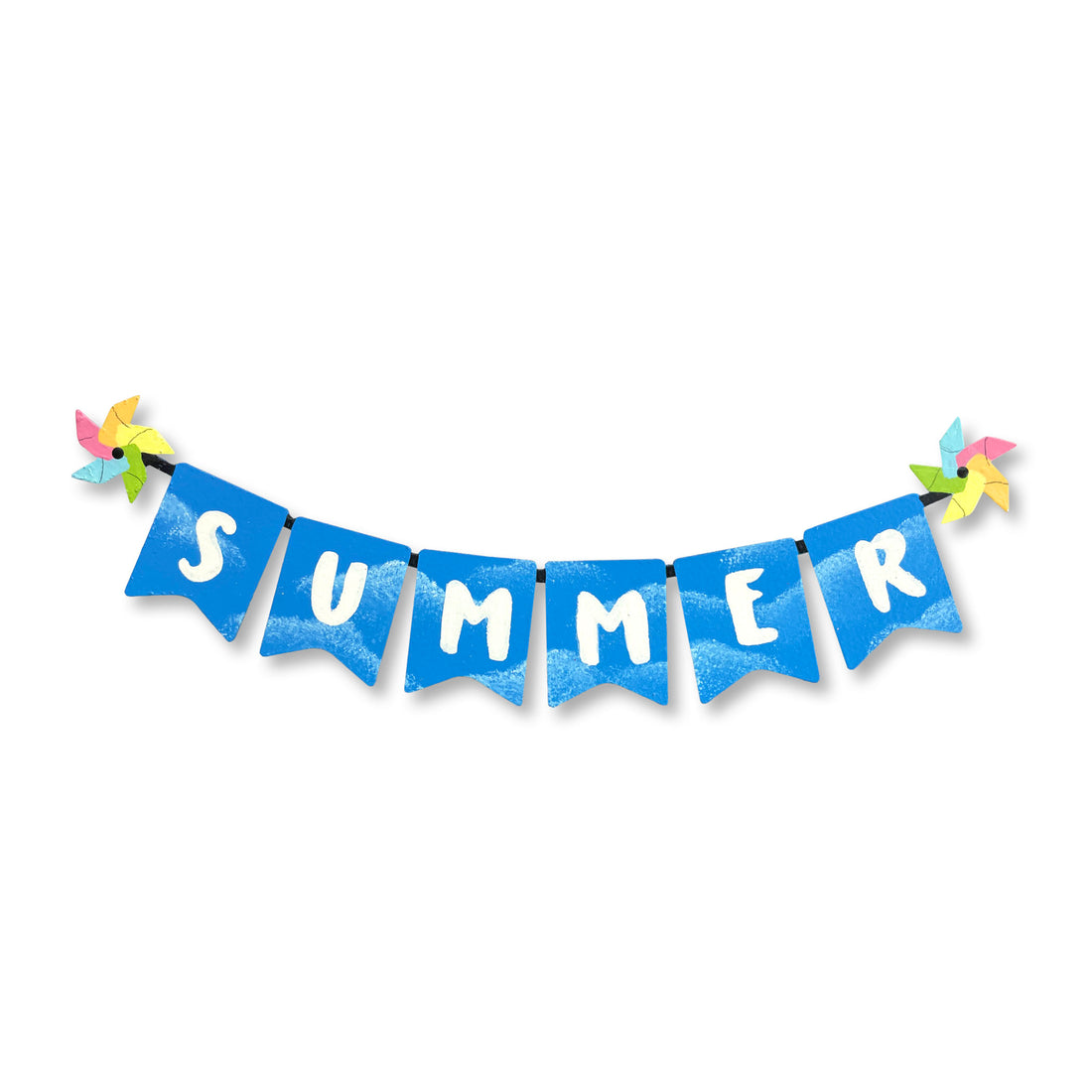 &quot;Summer&quot; Banner w/ Pinwheels Magnet
