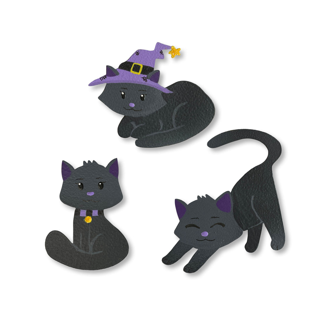 Black Cat Magnets S/3
