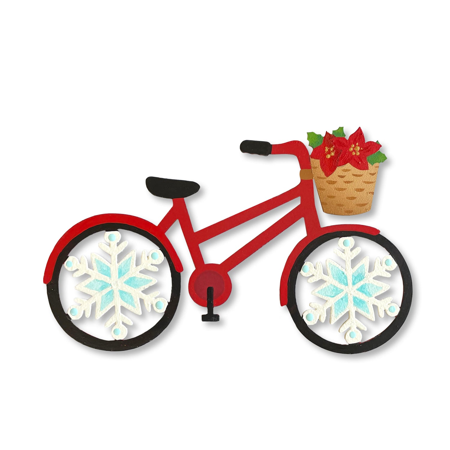 Winter Bike w/ Poinsettias Magnet