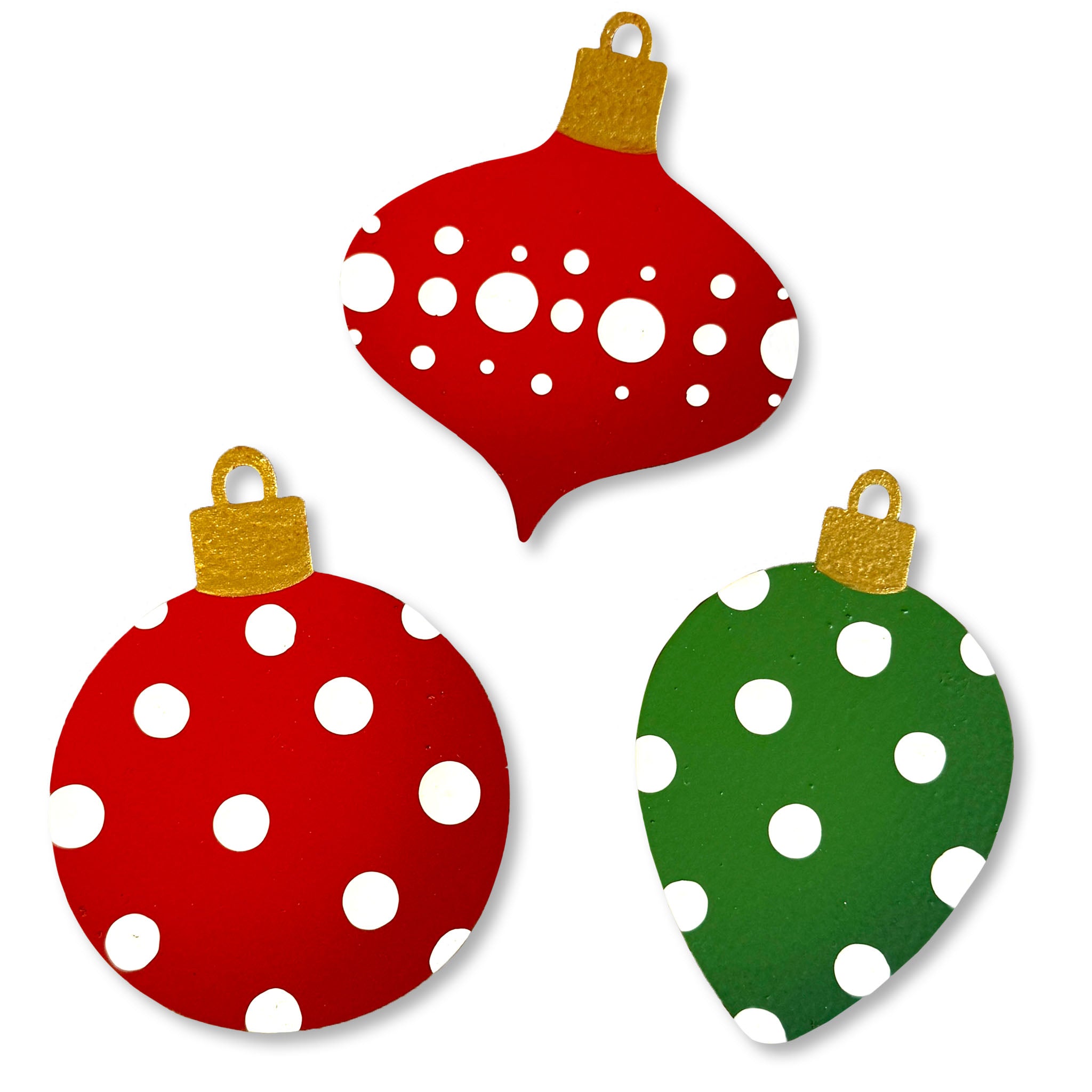 Ornament Mini Art Pop Magnets S/3 Green/Red