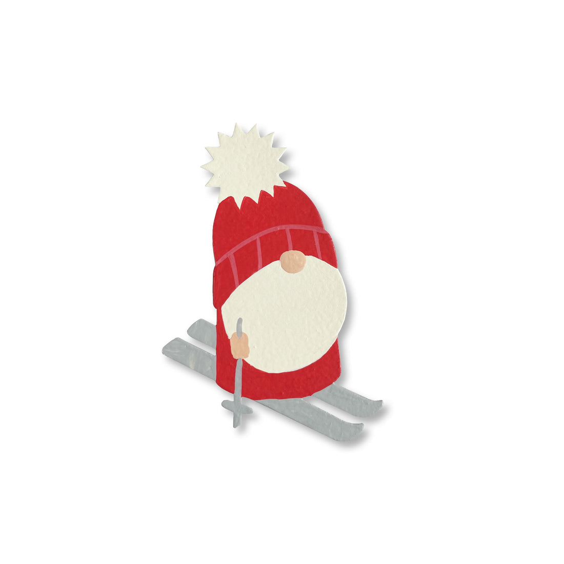 Skiing Gnome Magnet, Single