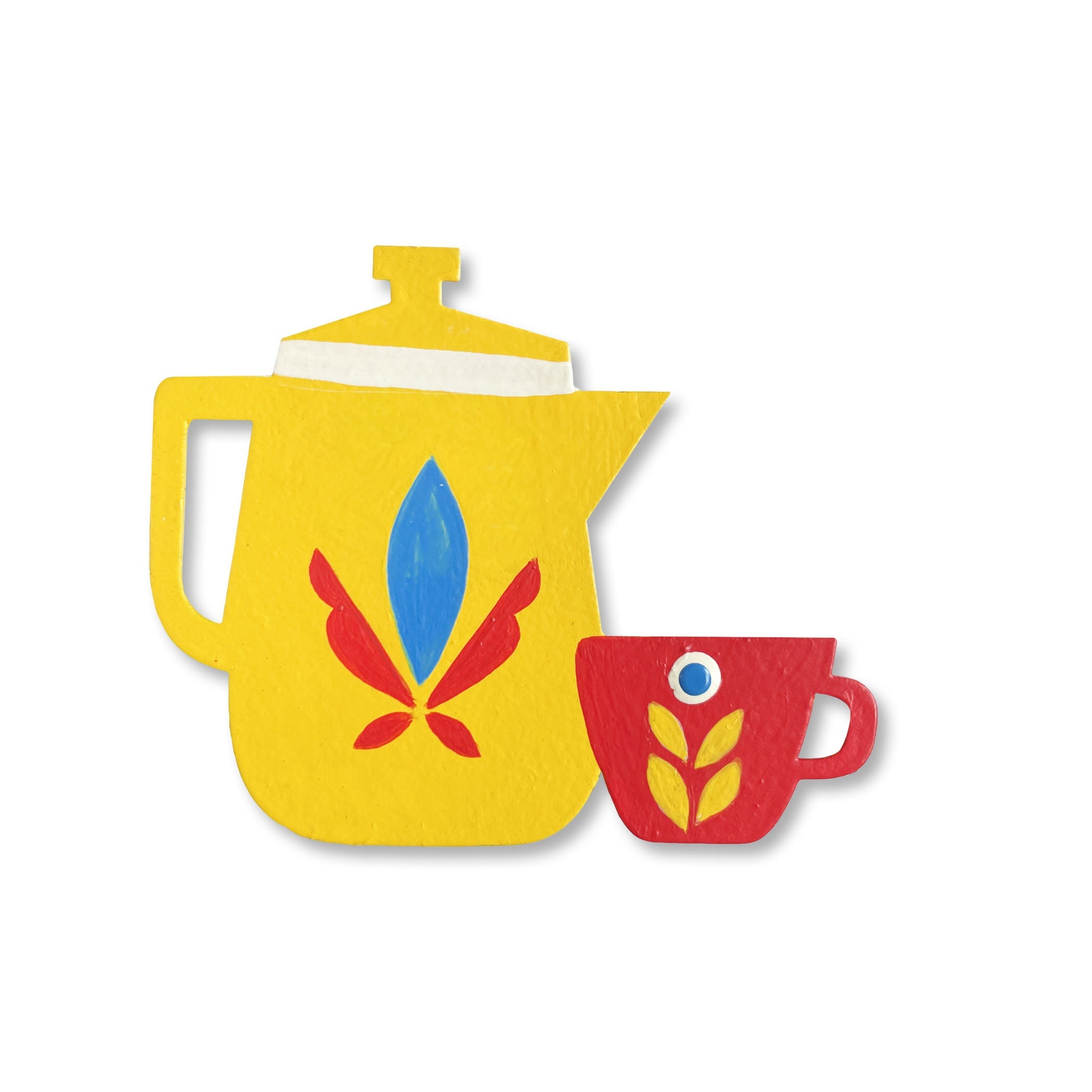 Dala Teapot &amp; Cup Magnet, Single