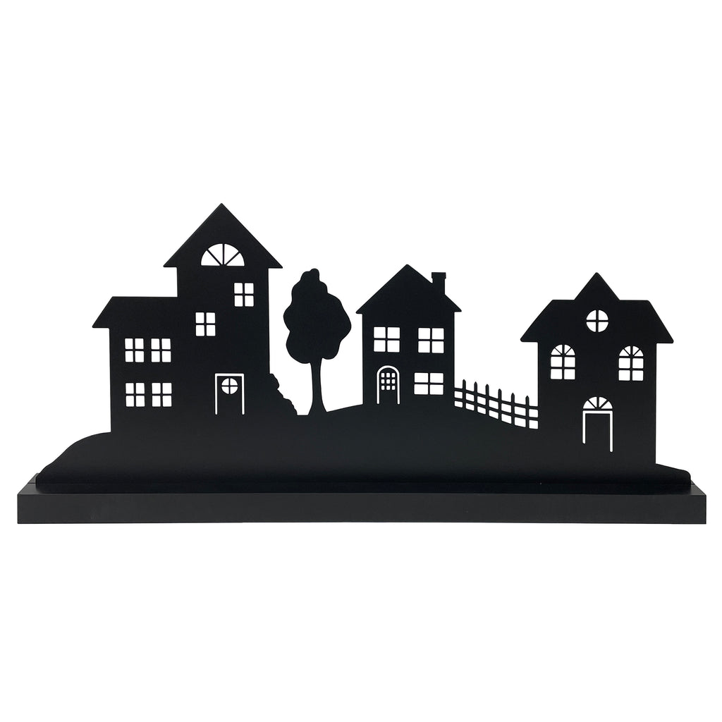 Everyday Neighborhood Silhouette w/ Wood Base