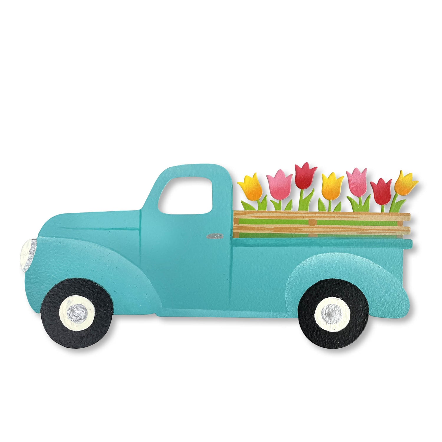 Spring Truck w/ Flowers Magnet