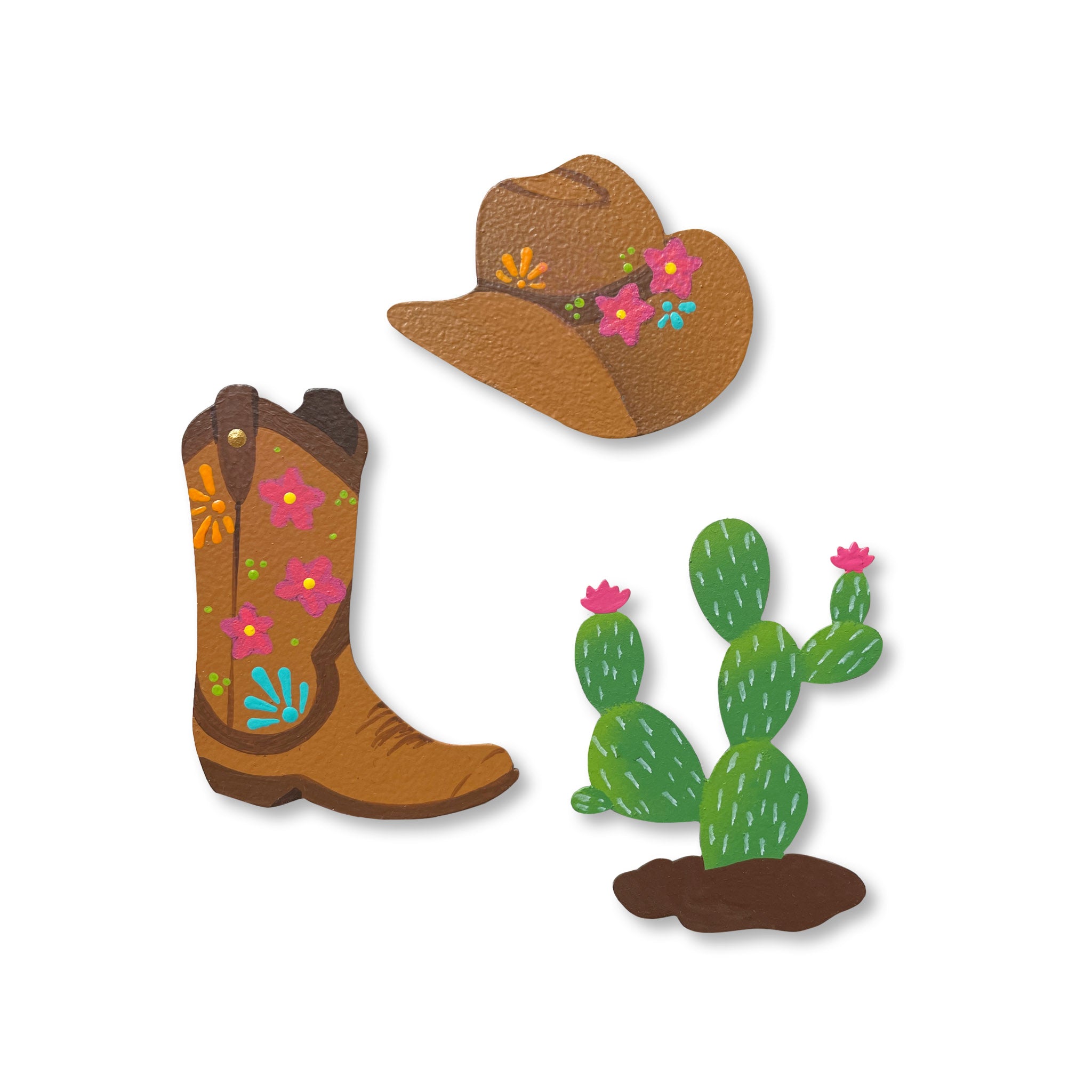 Cowgirl &amp; Cactus Magnets S/3
