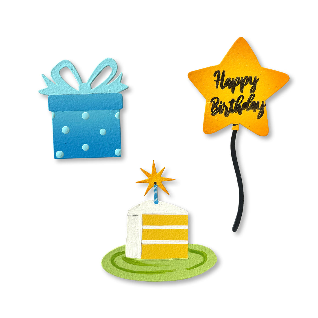 "Happy Birthday" Magnets S/3