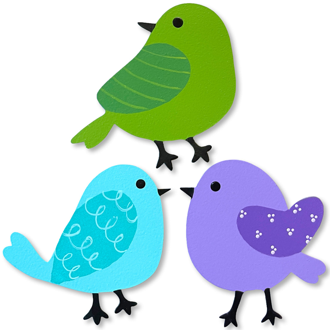 Bird Mini Art Pop Magnets S/3 Cool