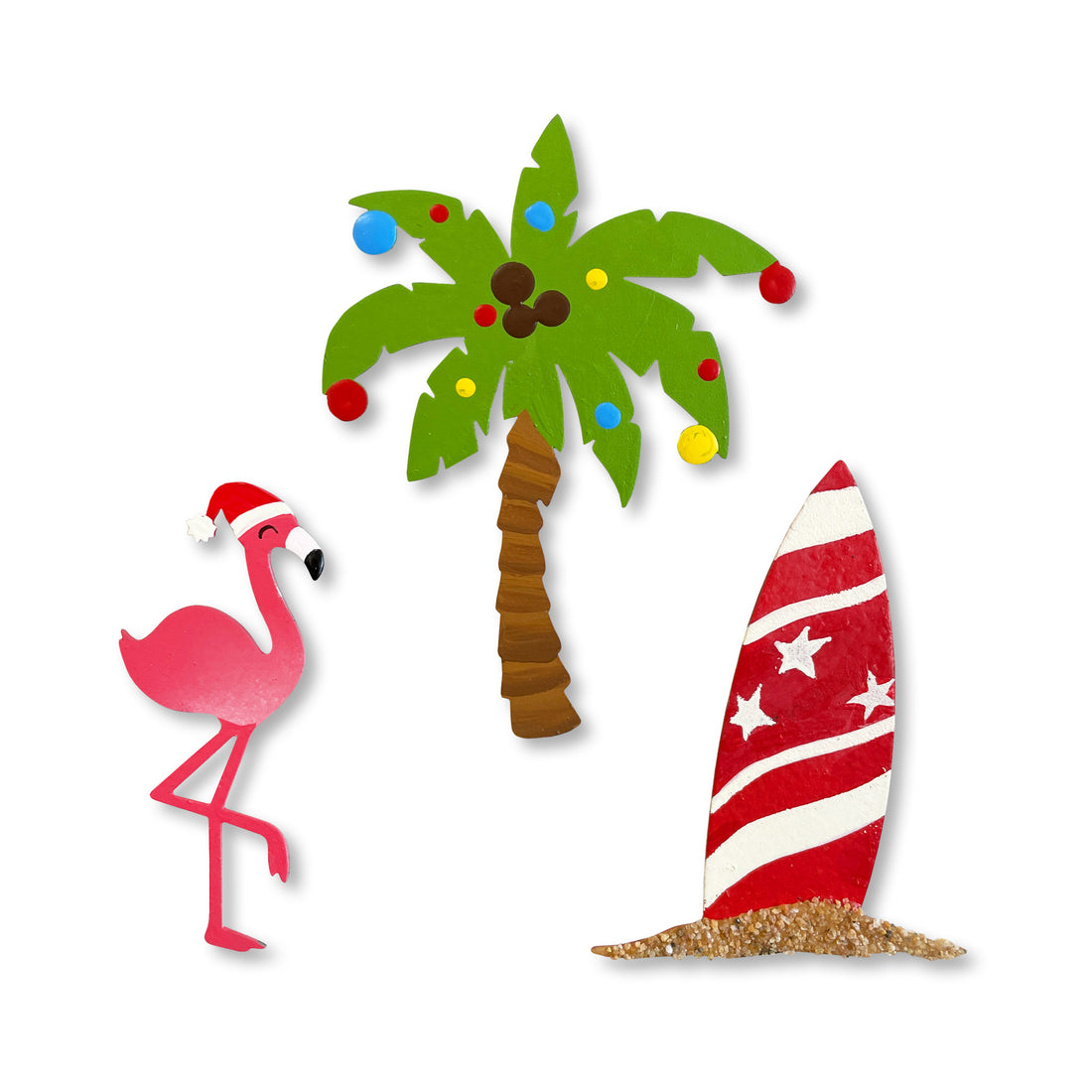 Tropical Christmas Magnets S/3
