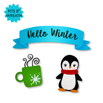 "Hello Winter" Banner Magnets S/3