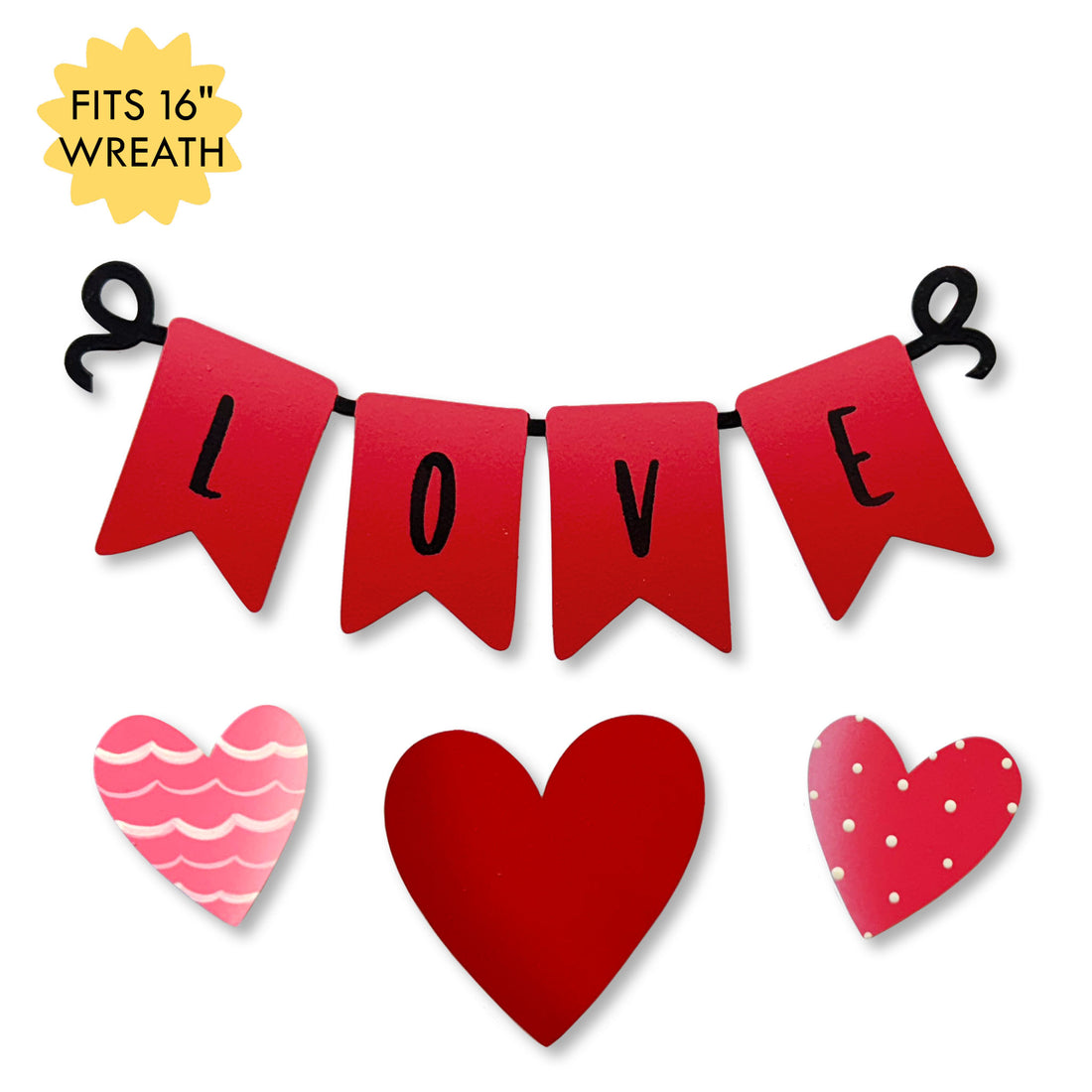Love Wreath Kit Magnets S/4