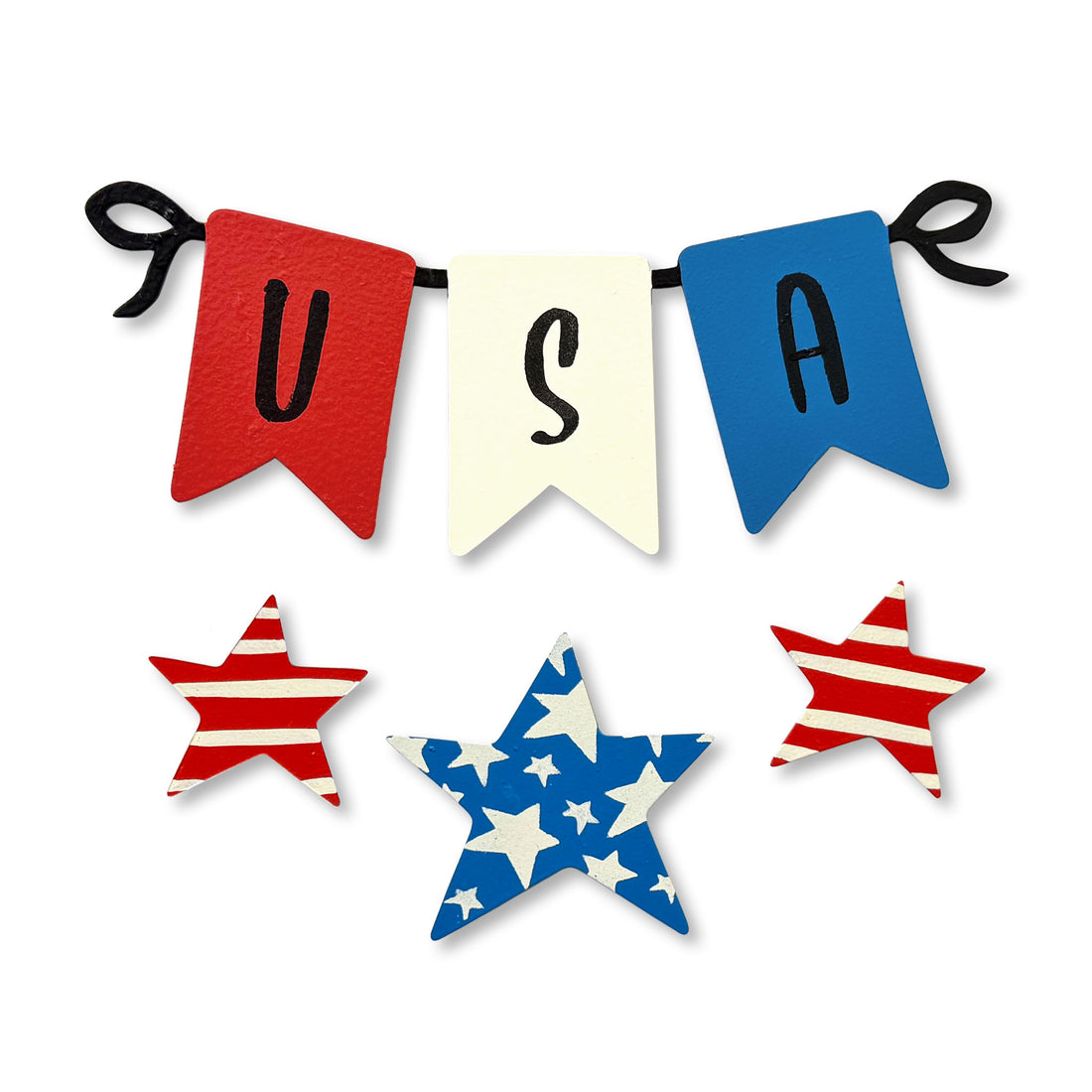 "USA" Patriotic Wreath Kit Magnets S/4