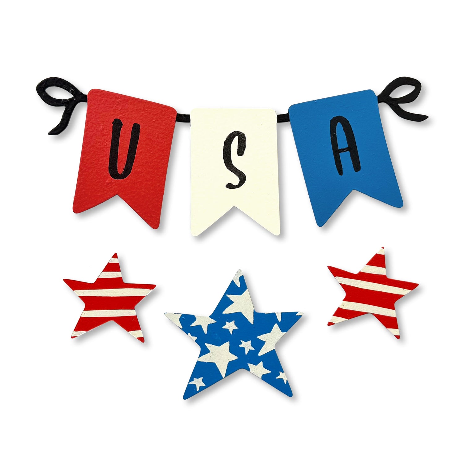 "USA" Patriotic Wreath Kit Magnets S/4